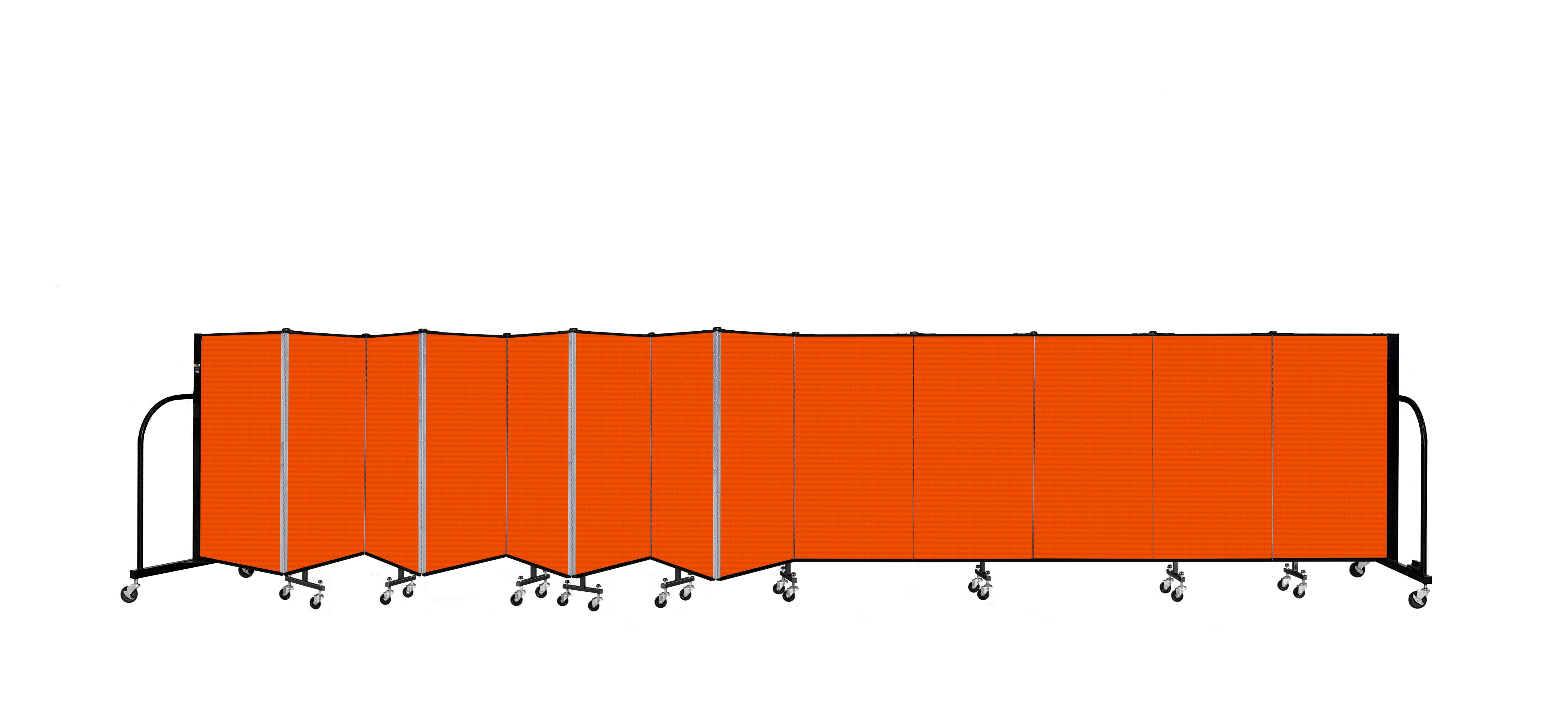 Signature Room Divider - 4'H x 24' 1"L - 13 Panel, Orange, Fabric