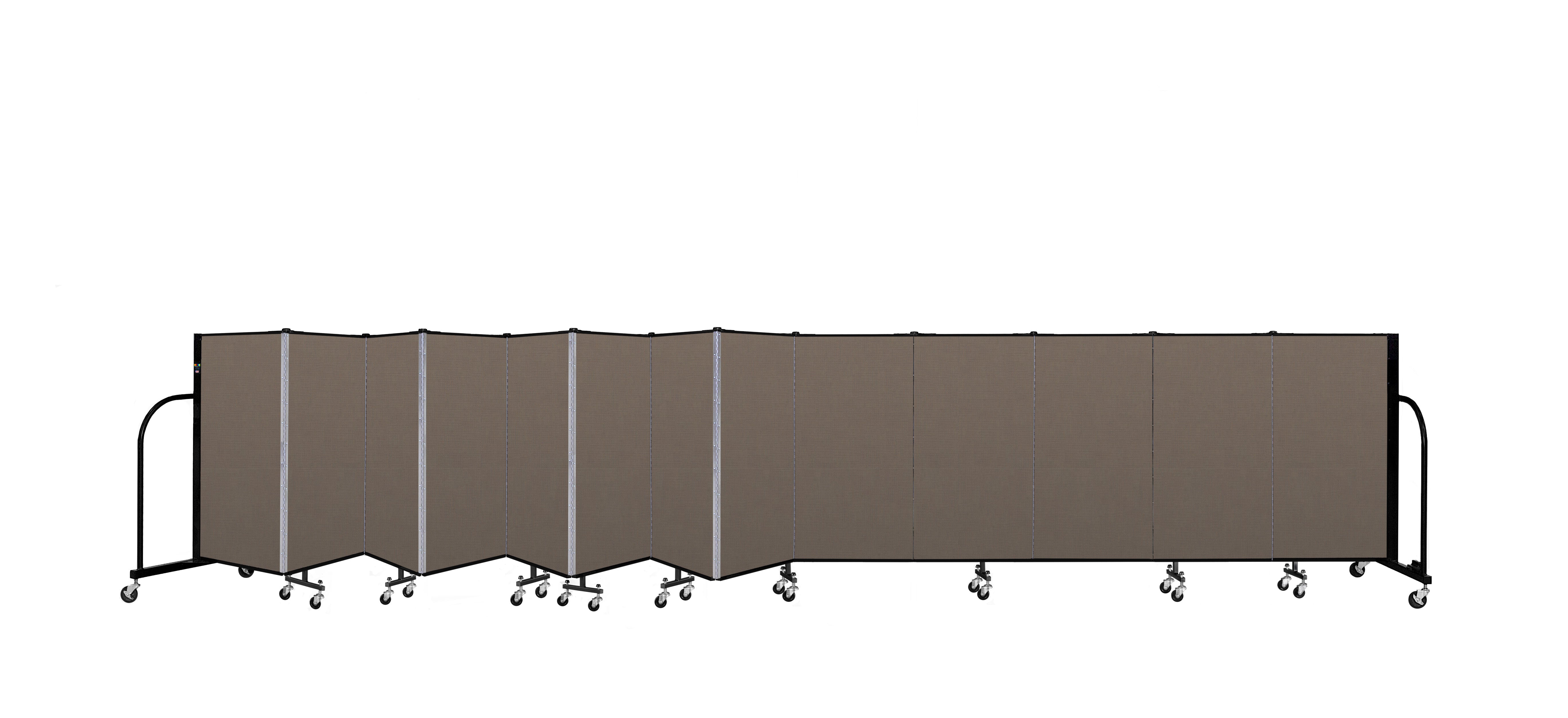 Signature Room Divider - 4'H x 24' 1"L - 13 Panel, Walnut, Fabric