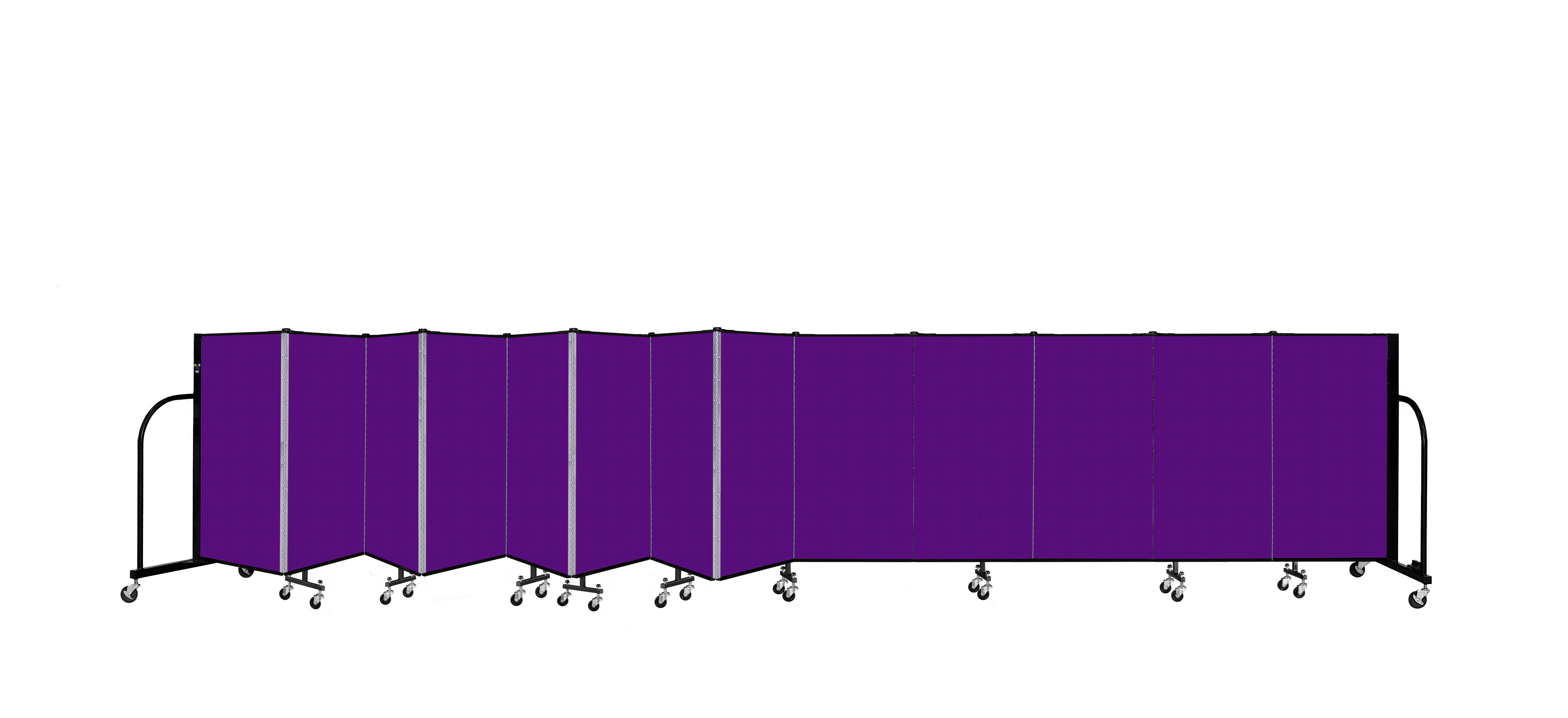 Signature Room Divider - 4'H x 24' 1"L - 13 Panel, Purple, Fabric