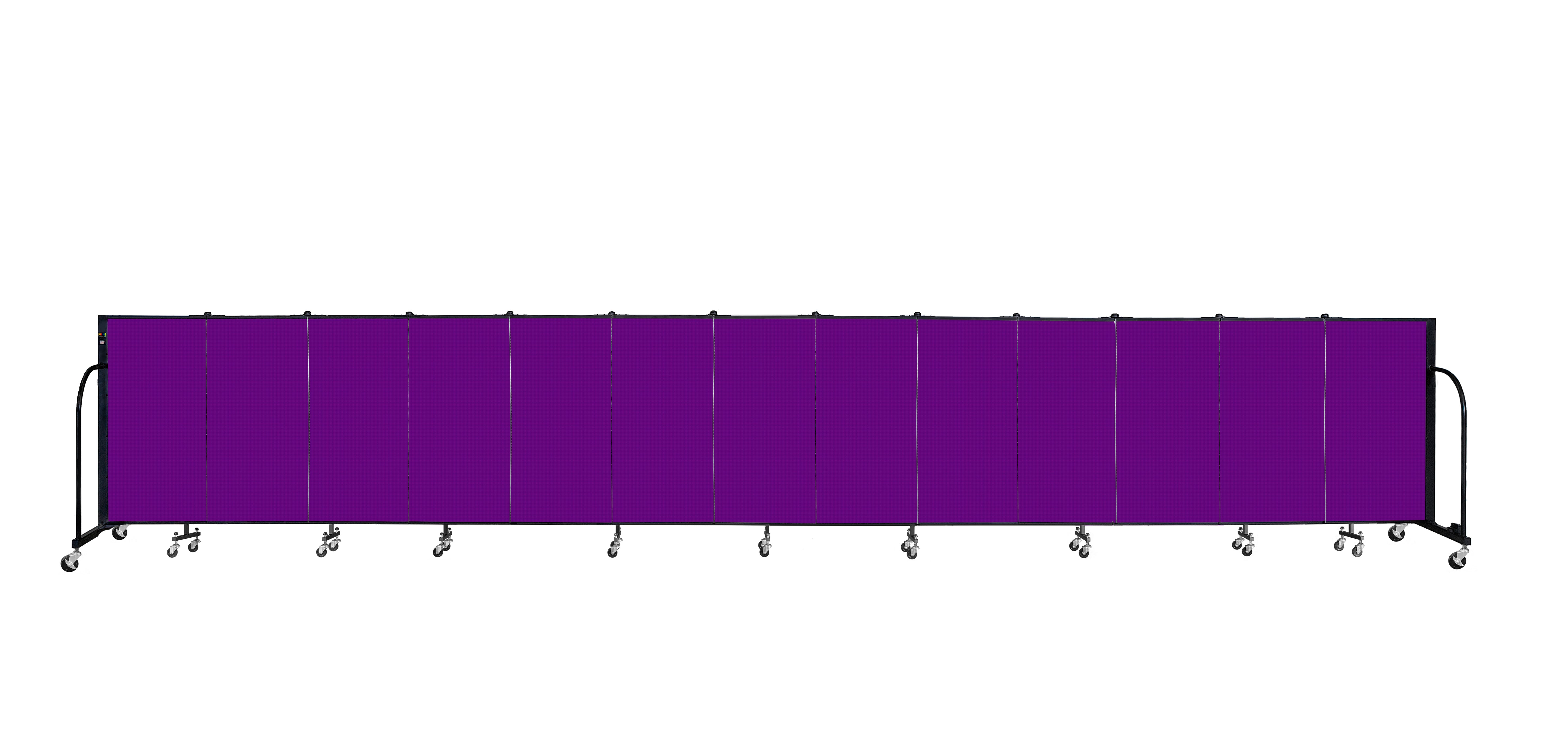 Signature Room Divider - 4'H x 24' 1"L - 13 Panel, Purple, Fabric