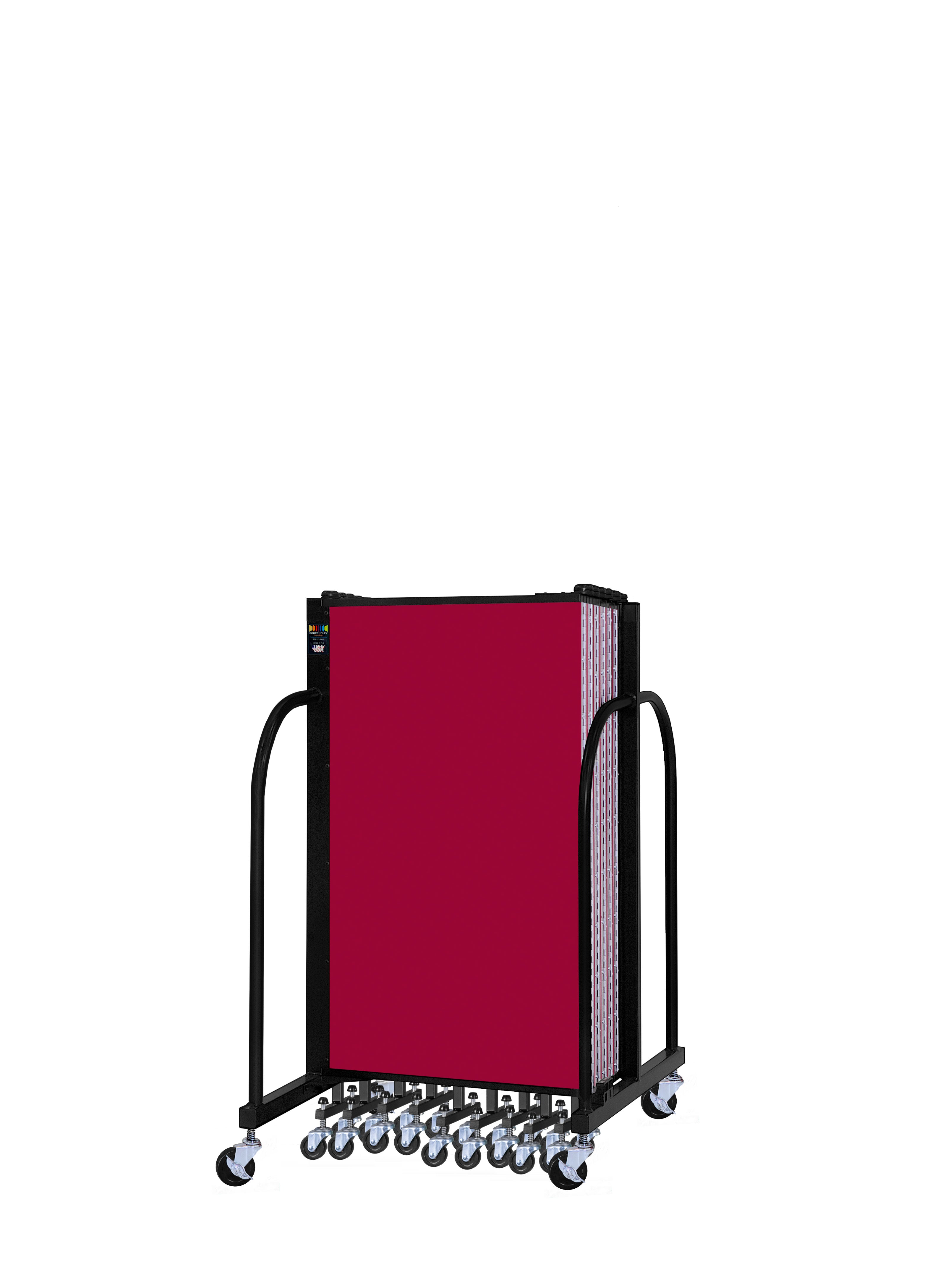 Signature Room Divider - 4'H x 24' 1"L - 13 Panel, Primary Red, Fabric