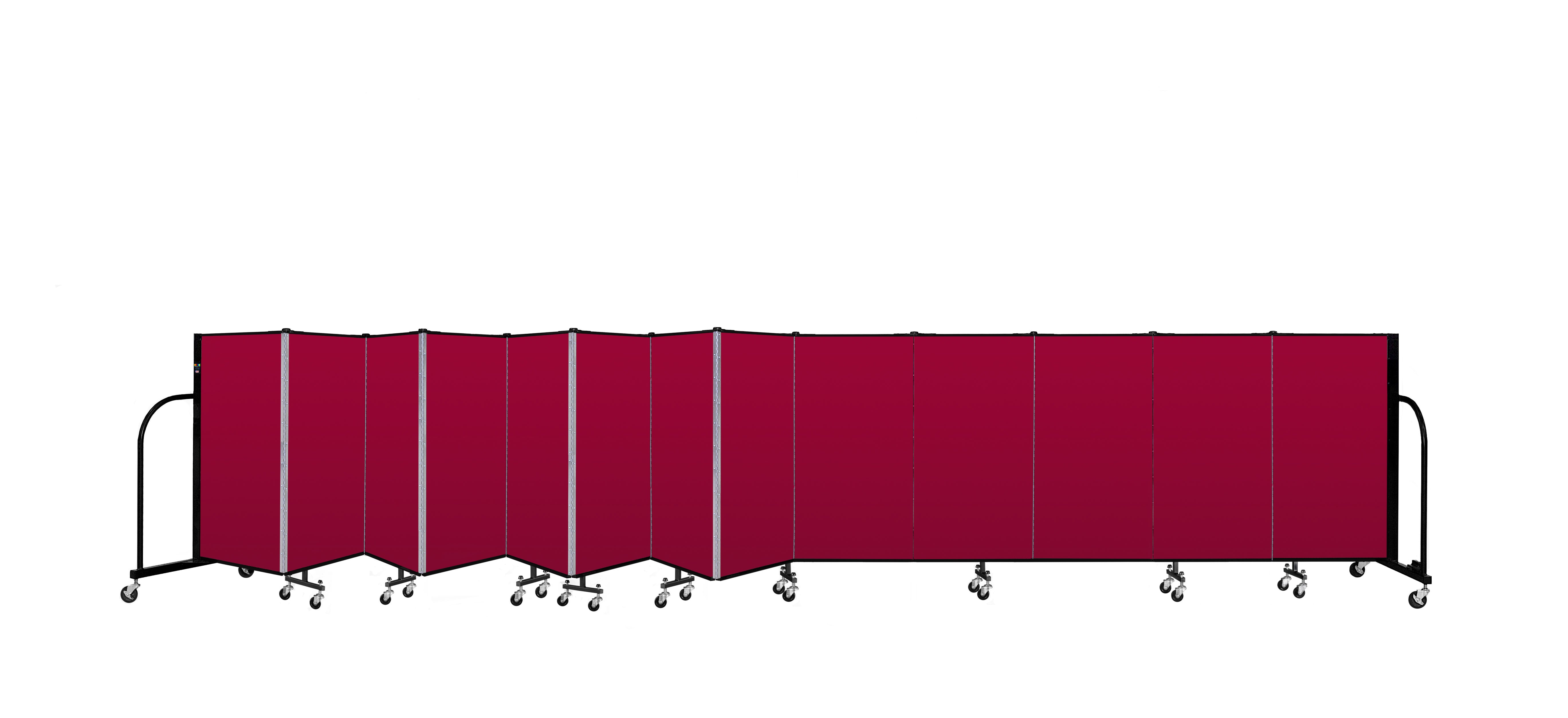 Signature Room Divider - 4'H x 24' 1"L - 13 Panel, Primary Red, Fabric
