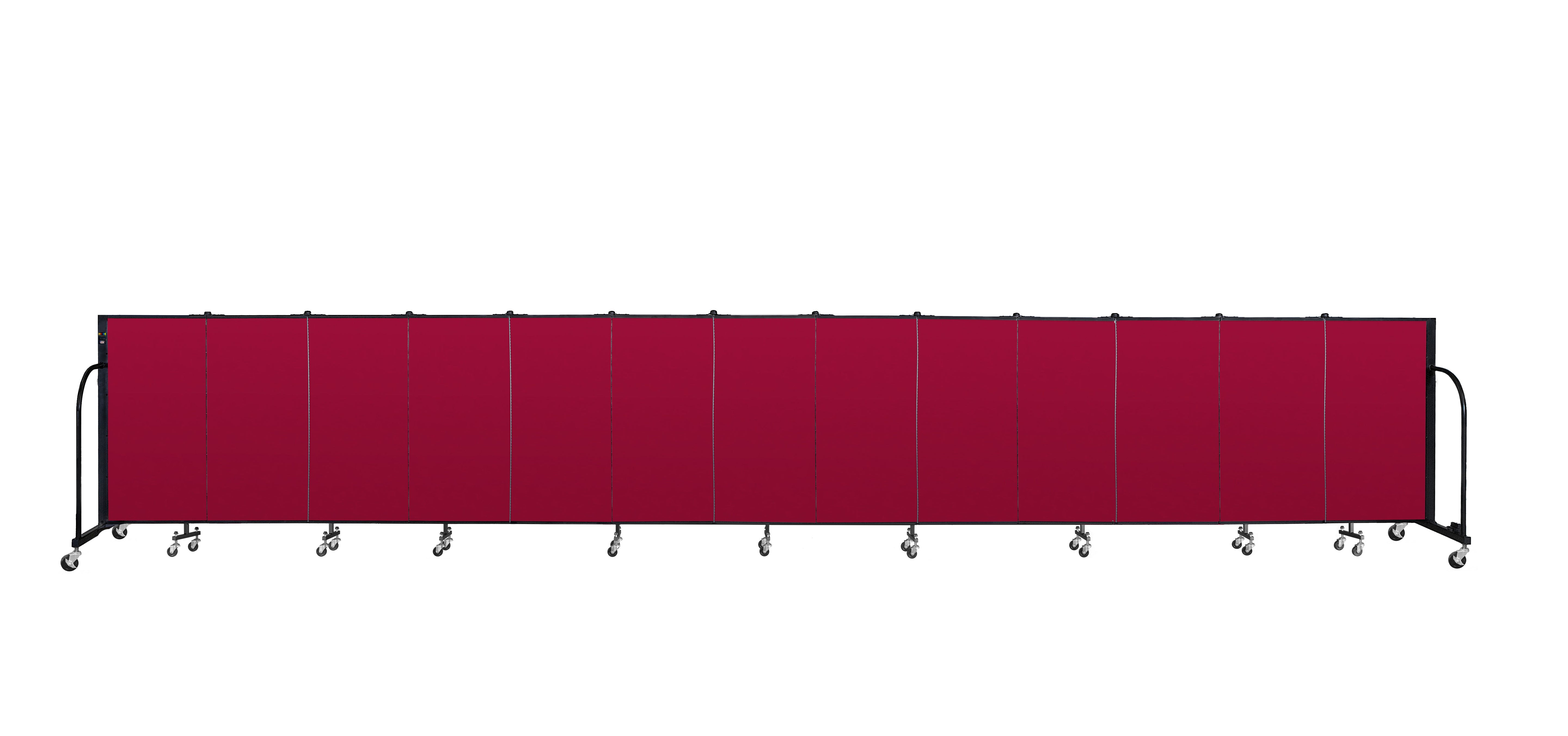 Signature Room Divider - 4'H x 24' 1"L - 13 Panel, Primary Red, Fabric