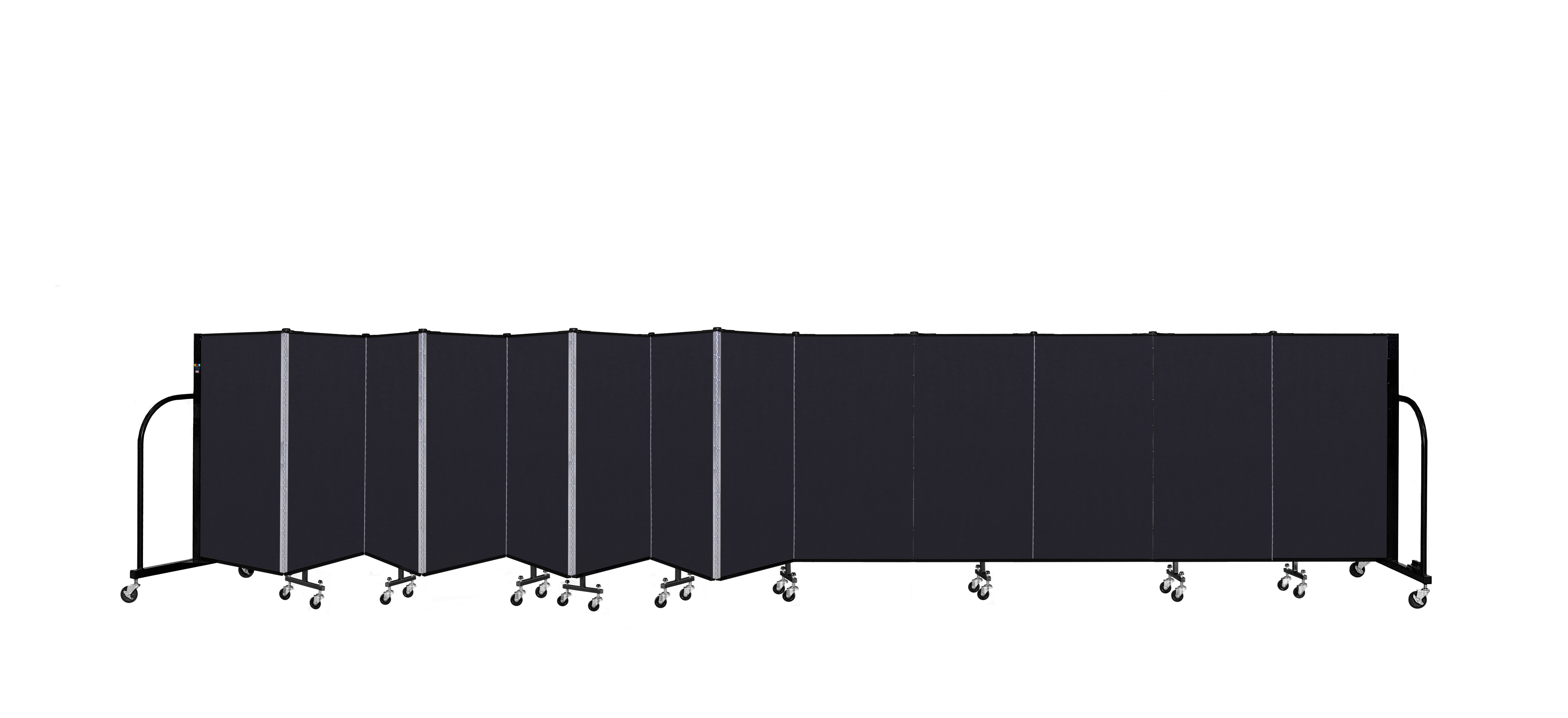 Signature Room Divider - 4'H x 24' 1"L - 13 Panel, Black, Fabric