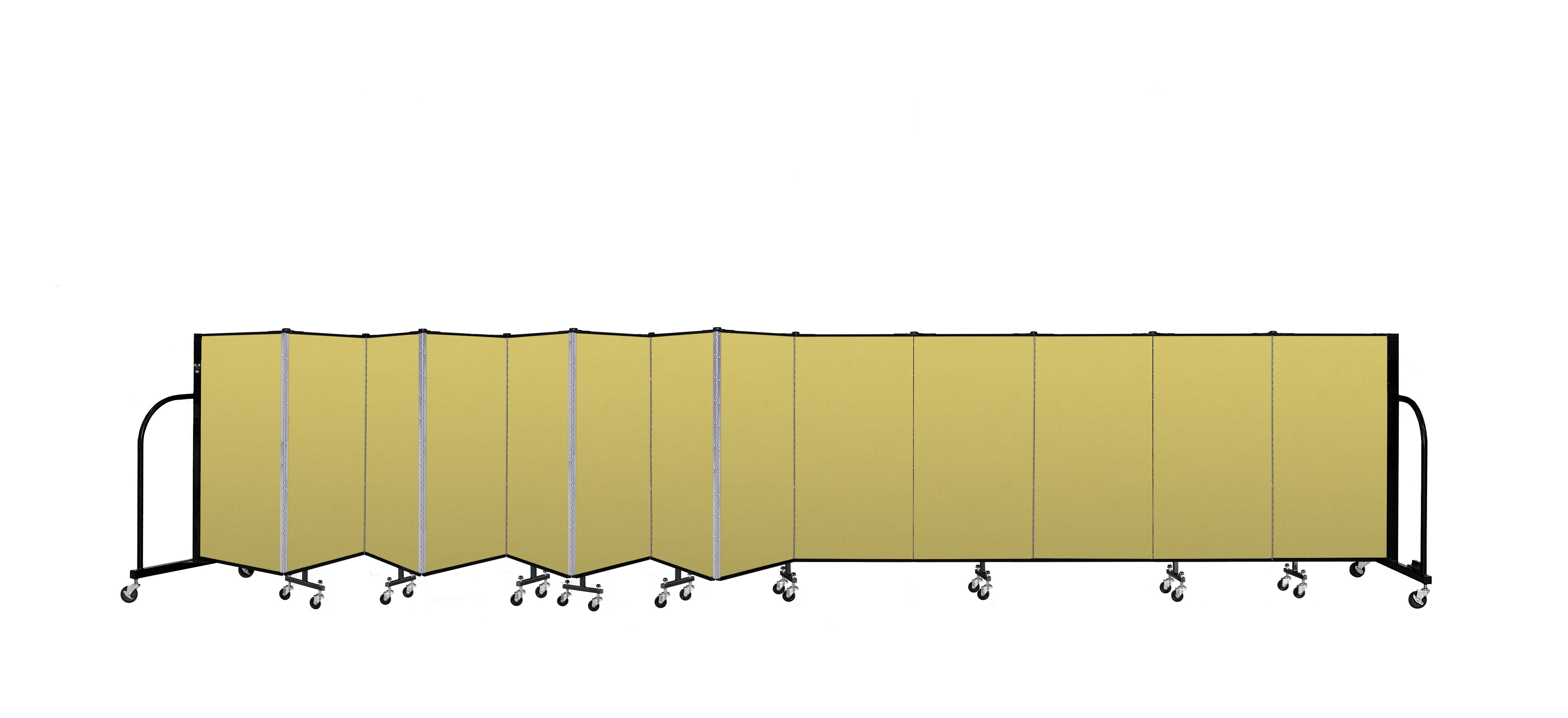 Signature Room Divider - 4'H x 24' 1"L - 13 Panel, Primary Yellow, Fabric