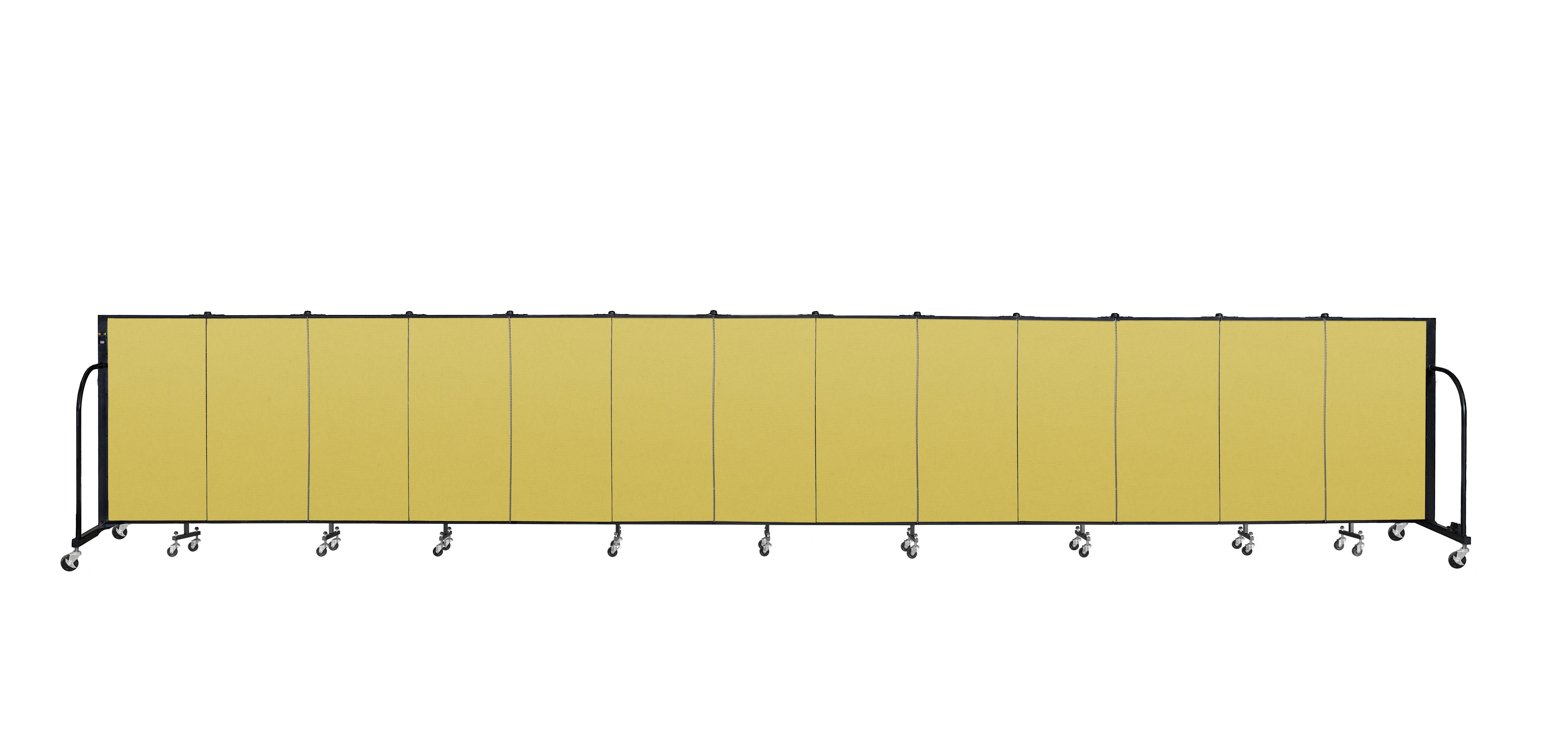 Signature Room Divider - 4'H x 24' 1"L - 13 Panel, Primary Yellow, Fabric