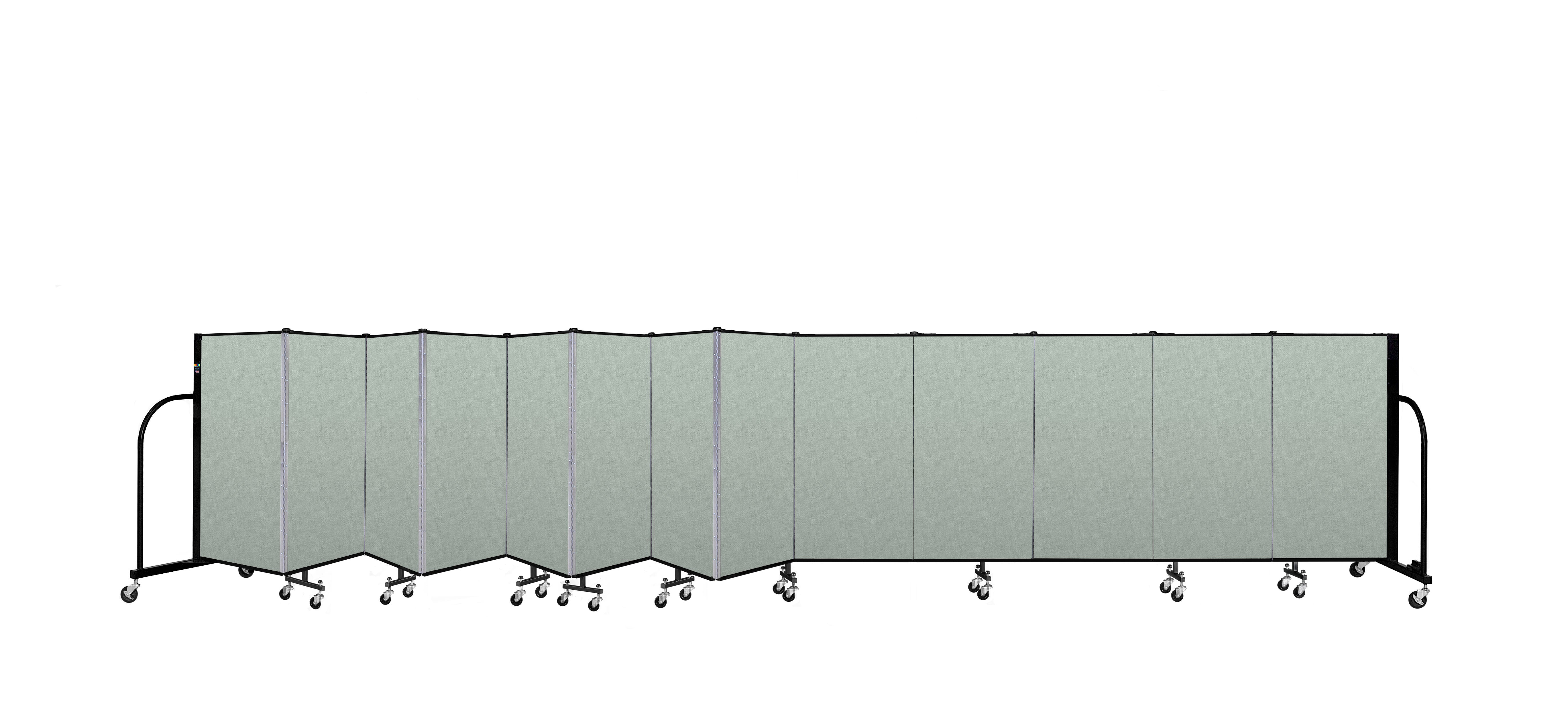 Signature Room Divider - 4'H x 24' 1"L - 13 Panel, Mint, Vinyl