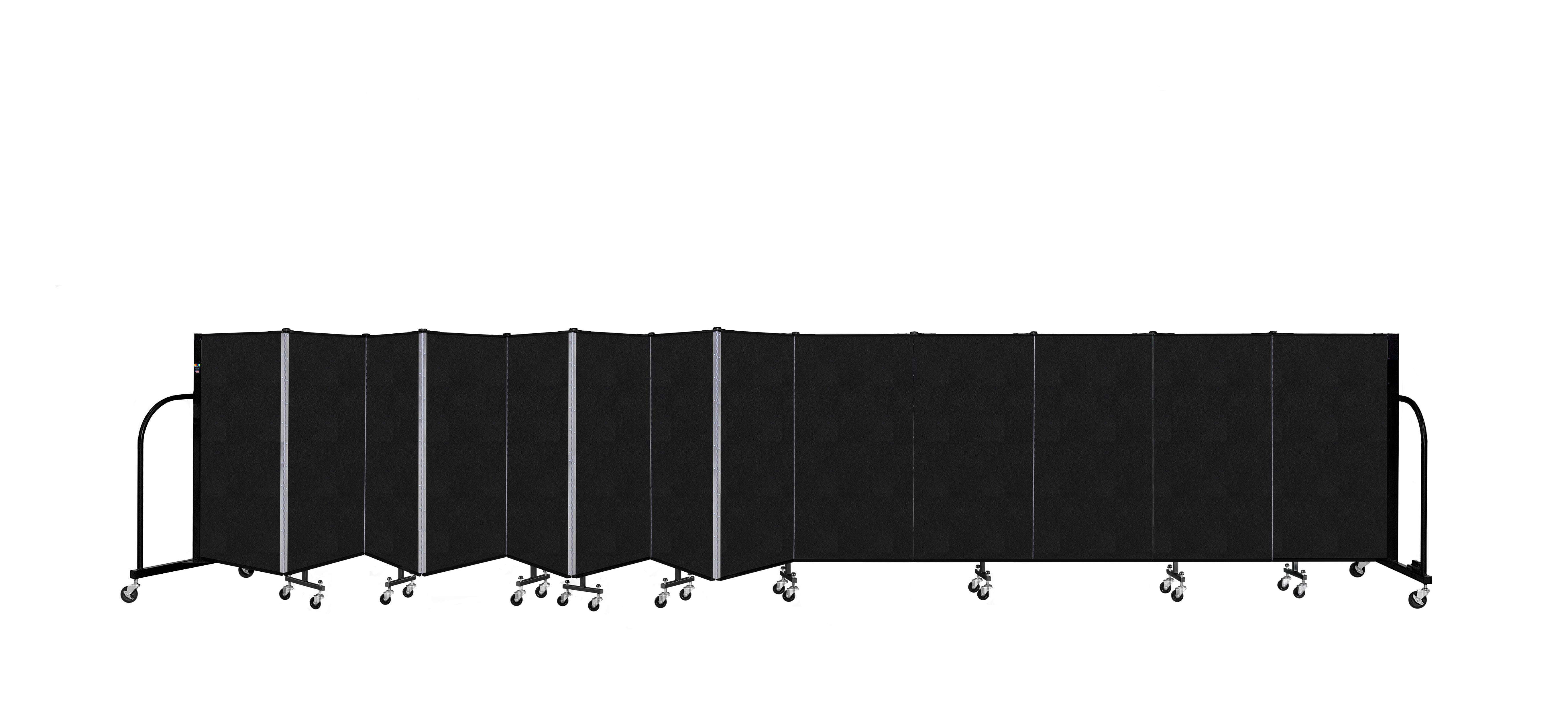 Signature Room Divider - 4'H x 24' 1"L - 13 Panel, Coal, Vinyl