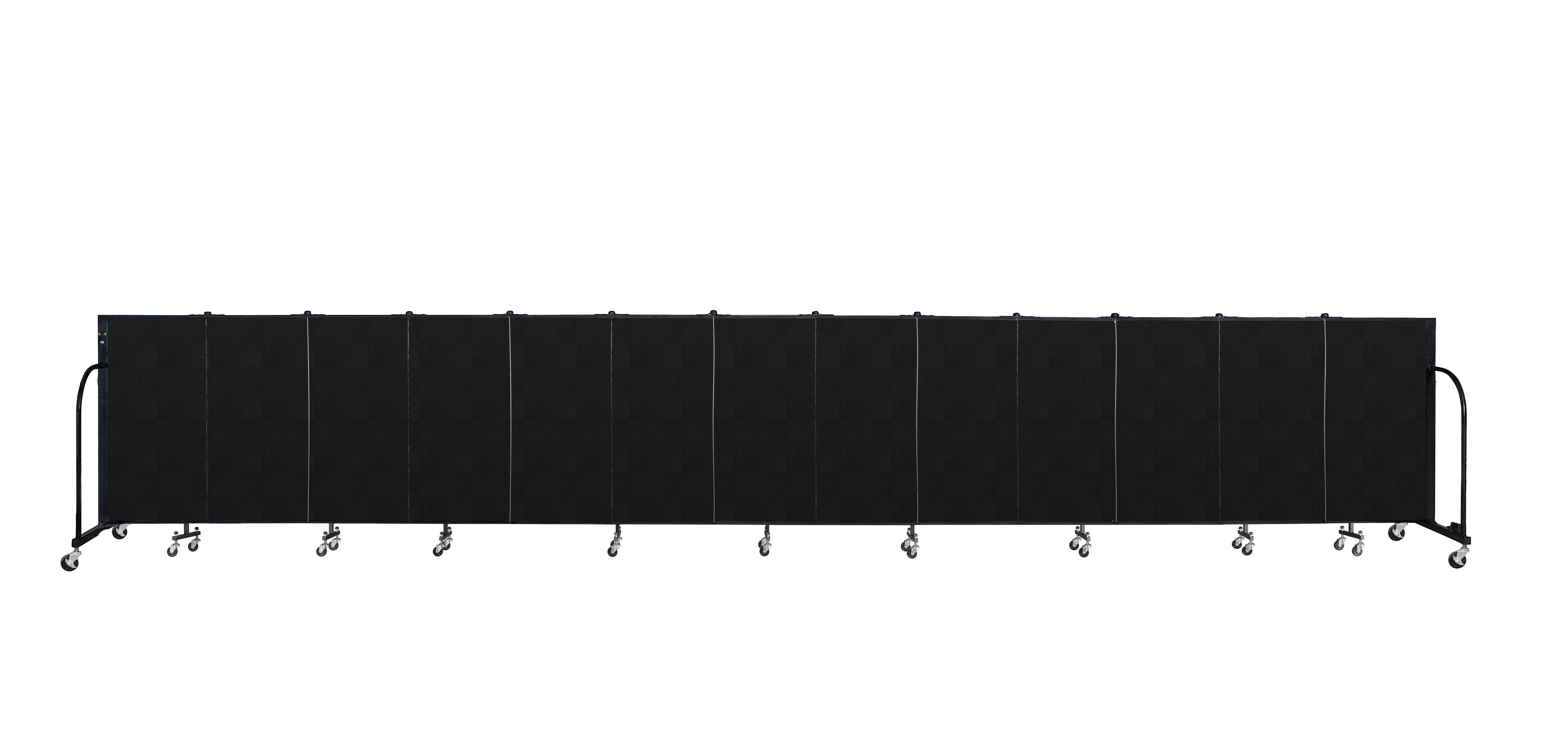 Signature Room Divider - 4'H x 24' 1"L - 13 Panel, Coal, Vinyl