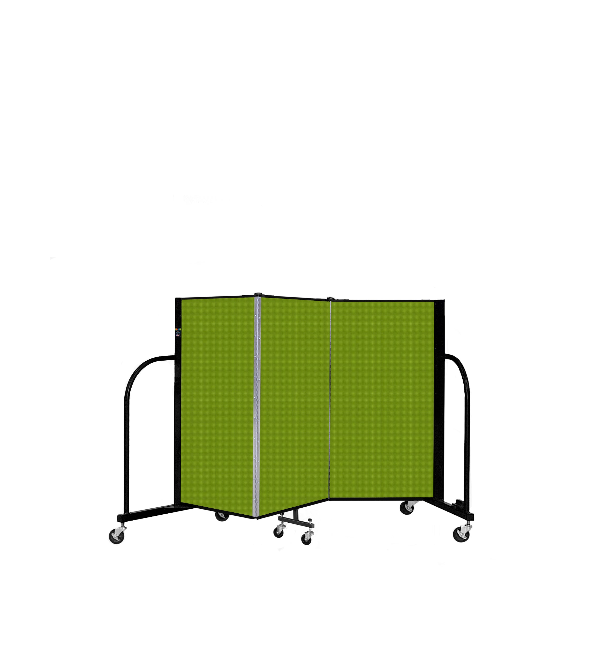 Signature Room Divider - 4'H x 5' 9"L - 3 Panel, Apple Green, Fabric