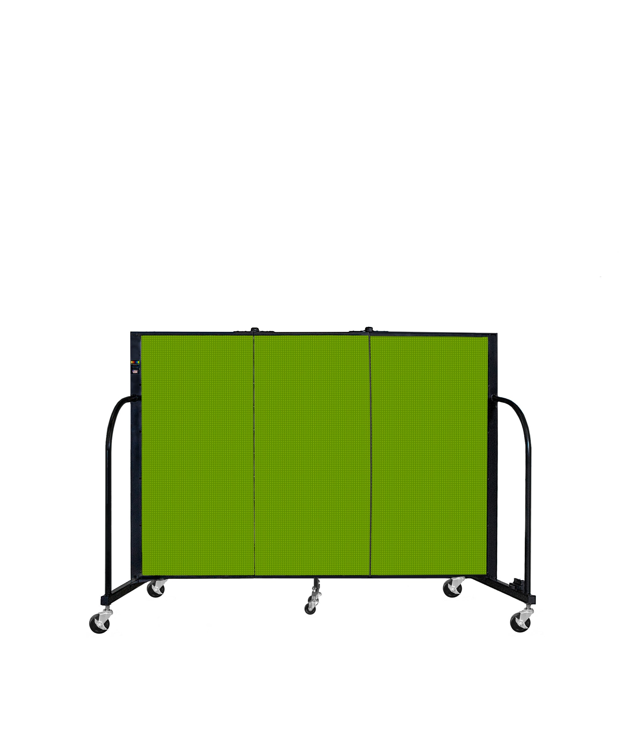 Signature Room Divider - 4'H x 5' 9"L - 3 Panel, Apple Green, Fabric