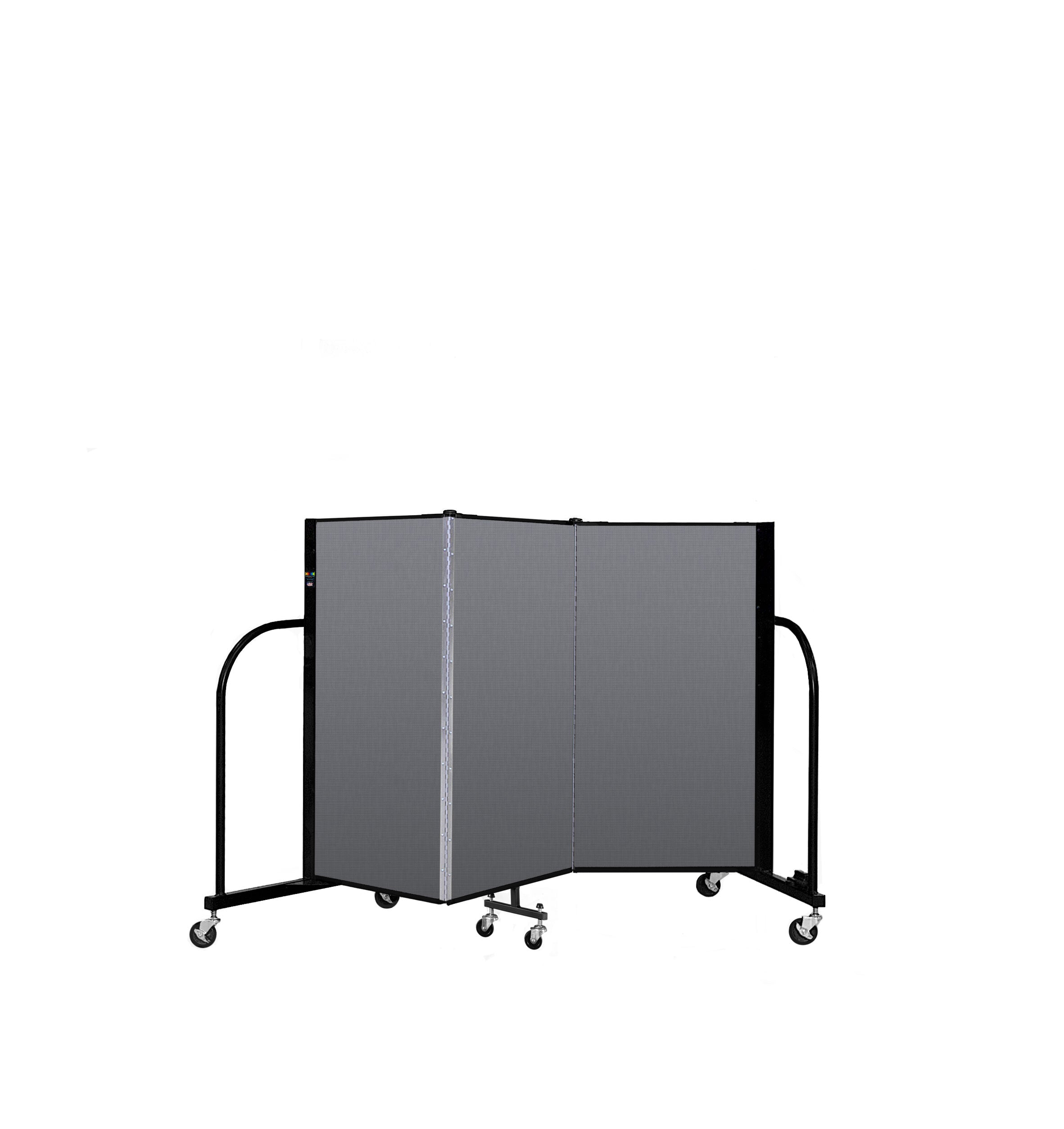 Signature Room Divider - 4'H x 5' 9"L - 3 Panel, Stone, Fabric