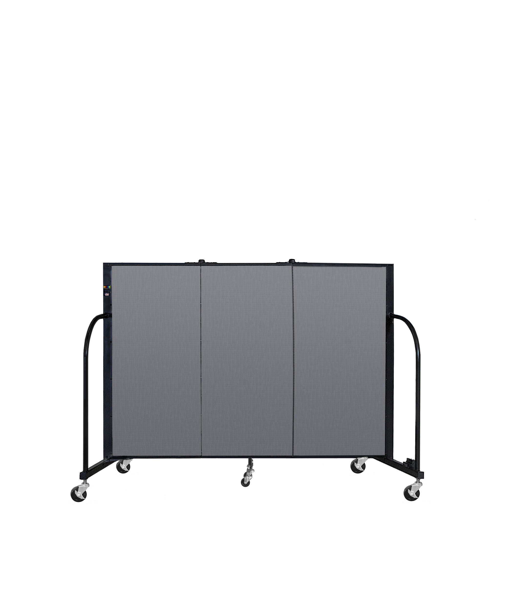 Signature Room Divider - 4'H x 5' 9"L - 3 Panel, Stone, Fabric