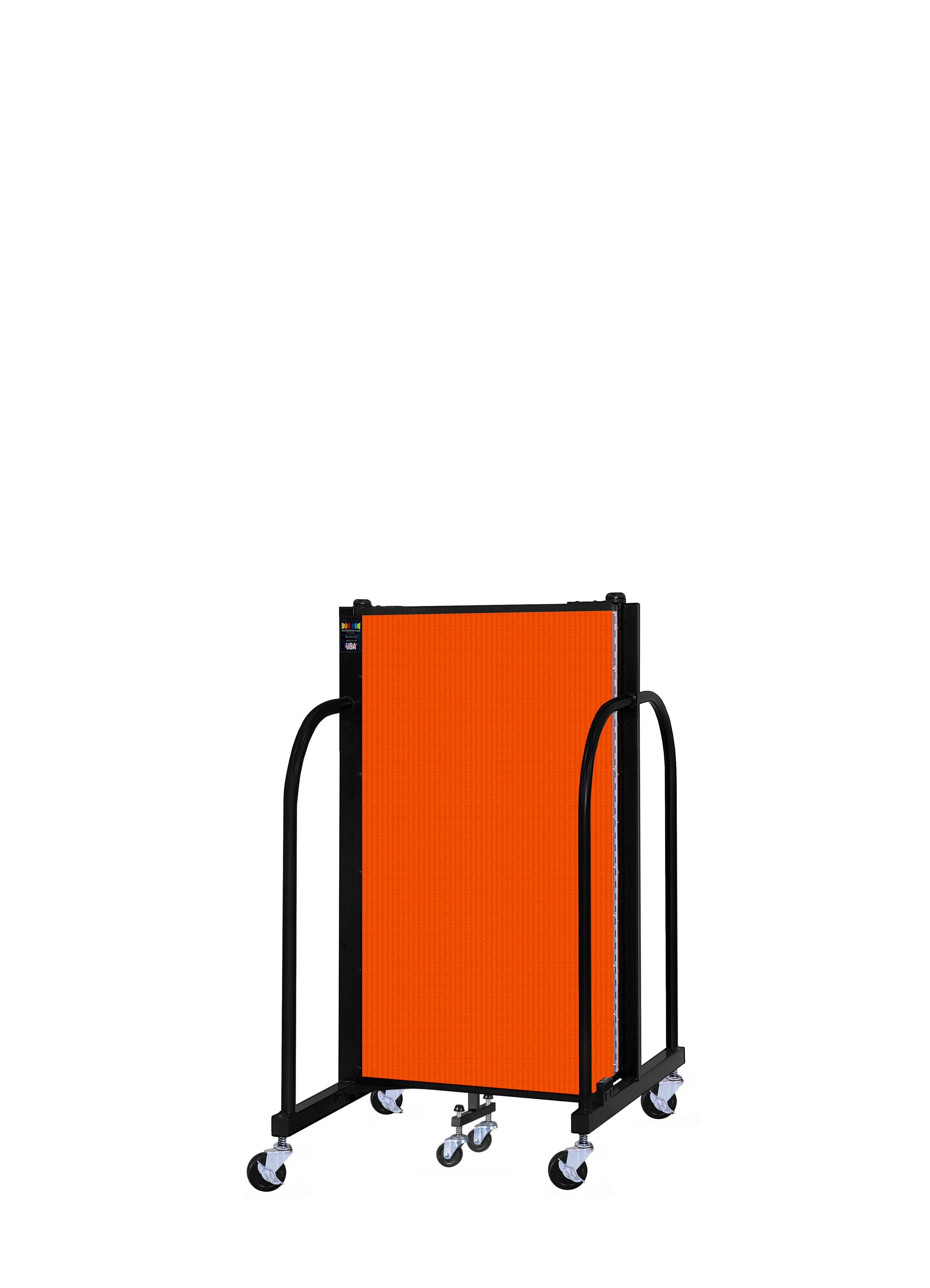 Signature Room Divider - 4'H x 5' 9"L - 3 Panel, Orange, Fabric