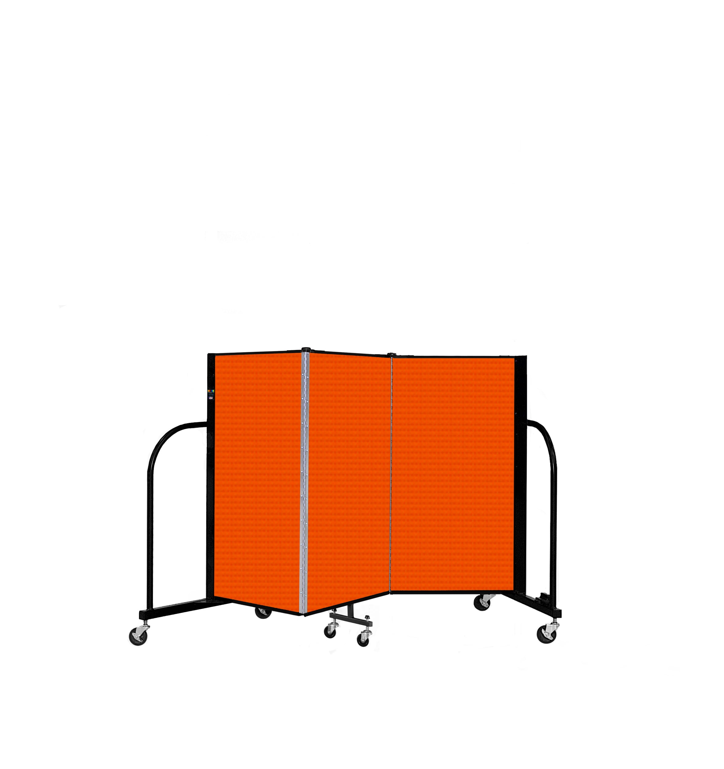 Signature Room Divider - 4'H x 5' 9"L - 3 Panel, Orange, Fabric