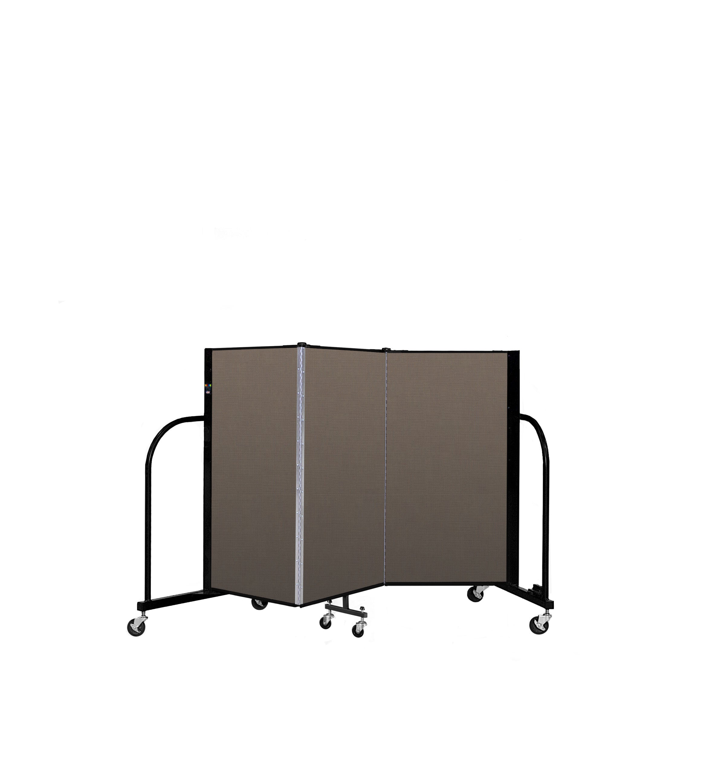 Signature Room Divider - 4'H x 5' 9"L - 3 Panel, Walnut, Fabric