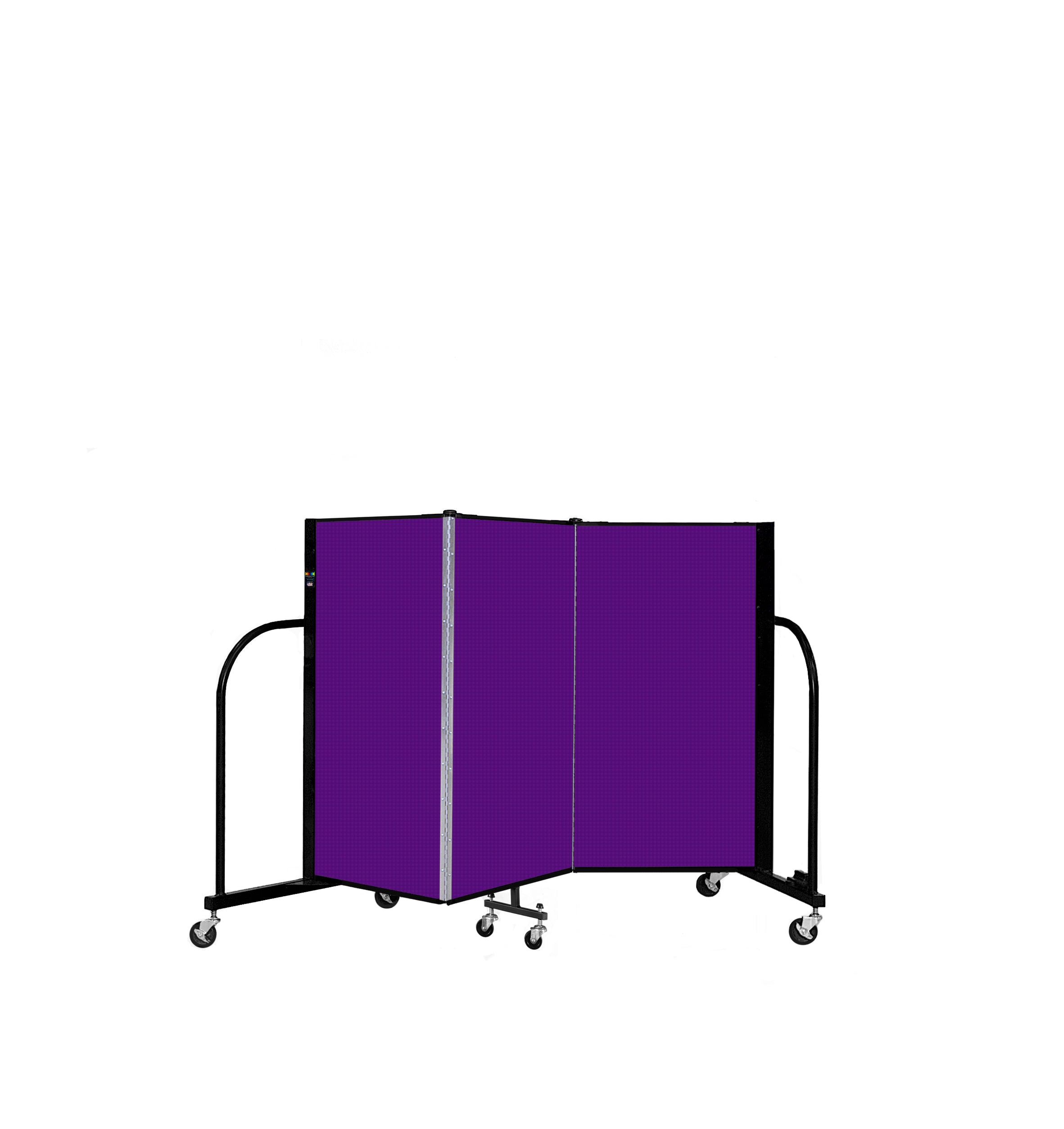 Signature Room Divider - 4'H x 5' 9"L - 3 Panel, Purple, Fabric
