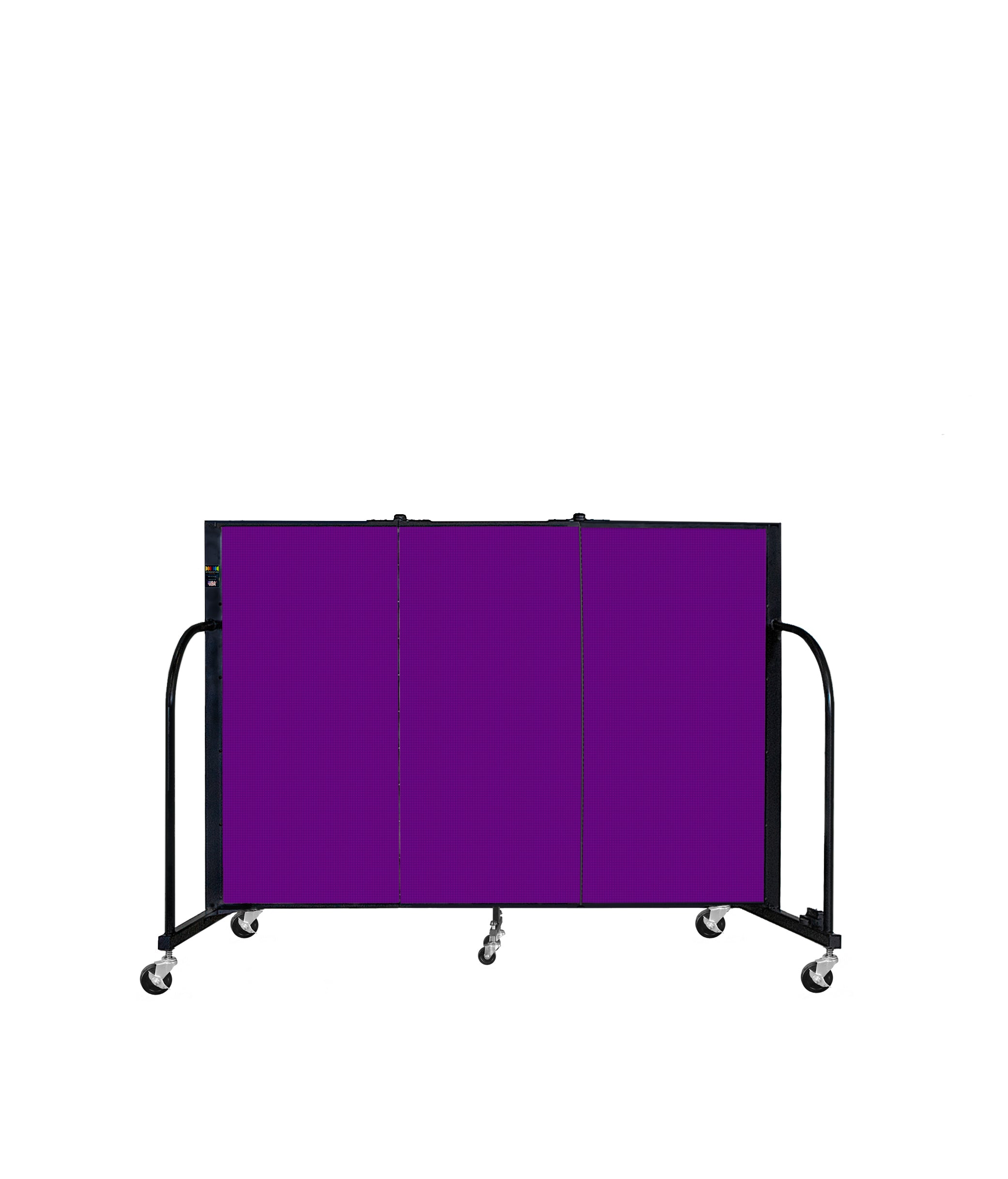 Signature Room Divider - 4'H x 5' 9"L - 3 Panel, Purple, Fabric