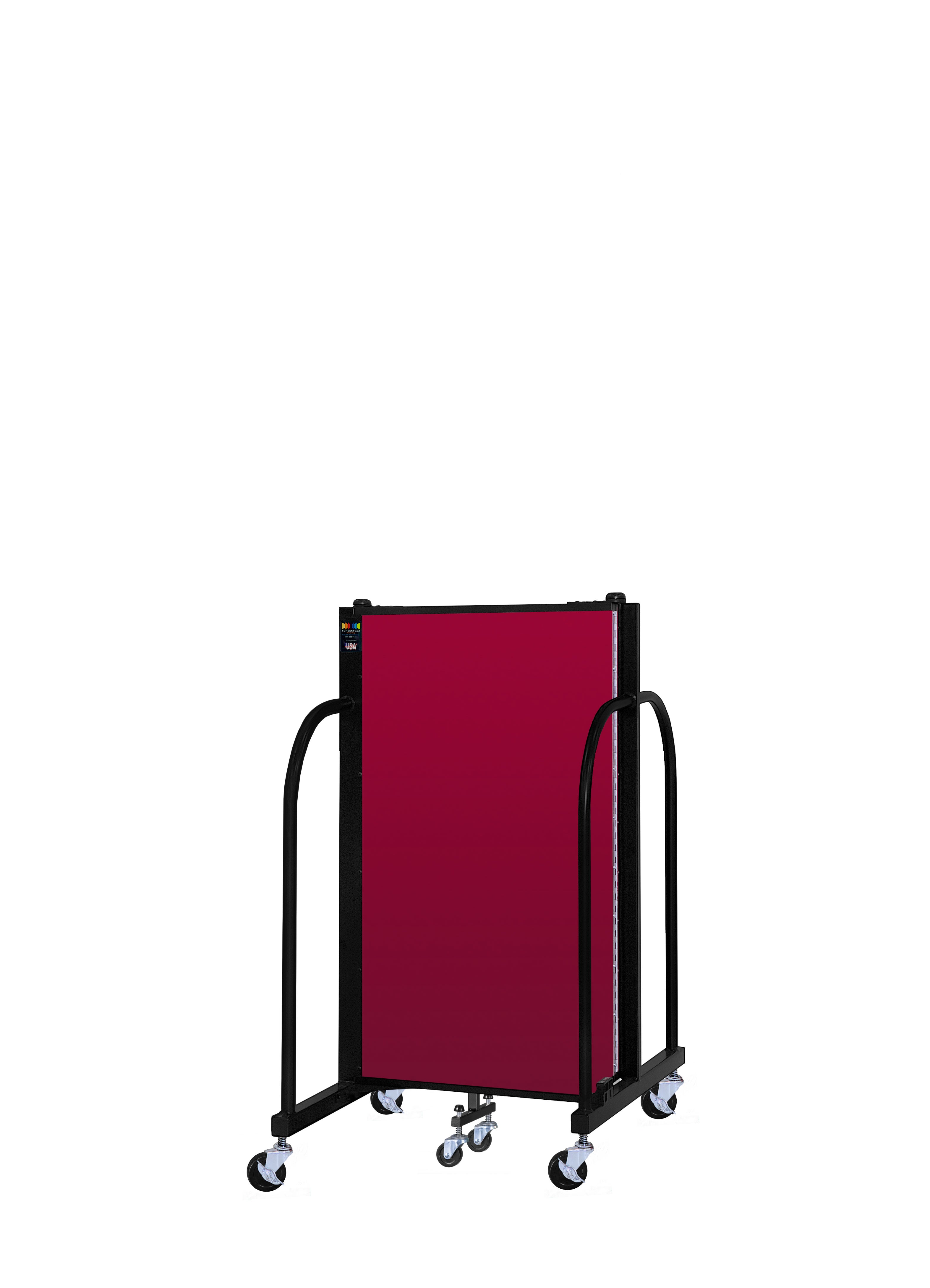 Signature Room Divider - 4'H x 5' 9"L - 3 Panel, Primary Red, Fabric