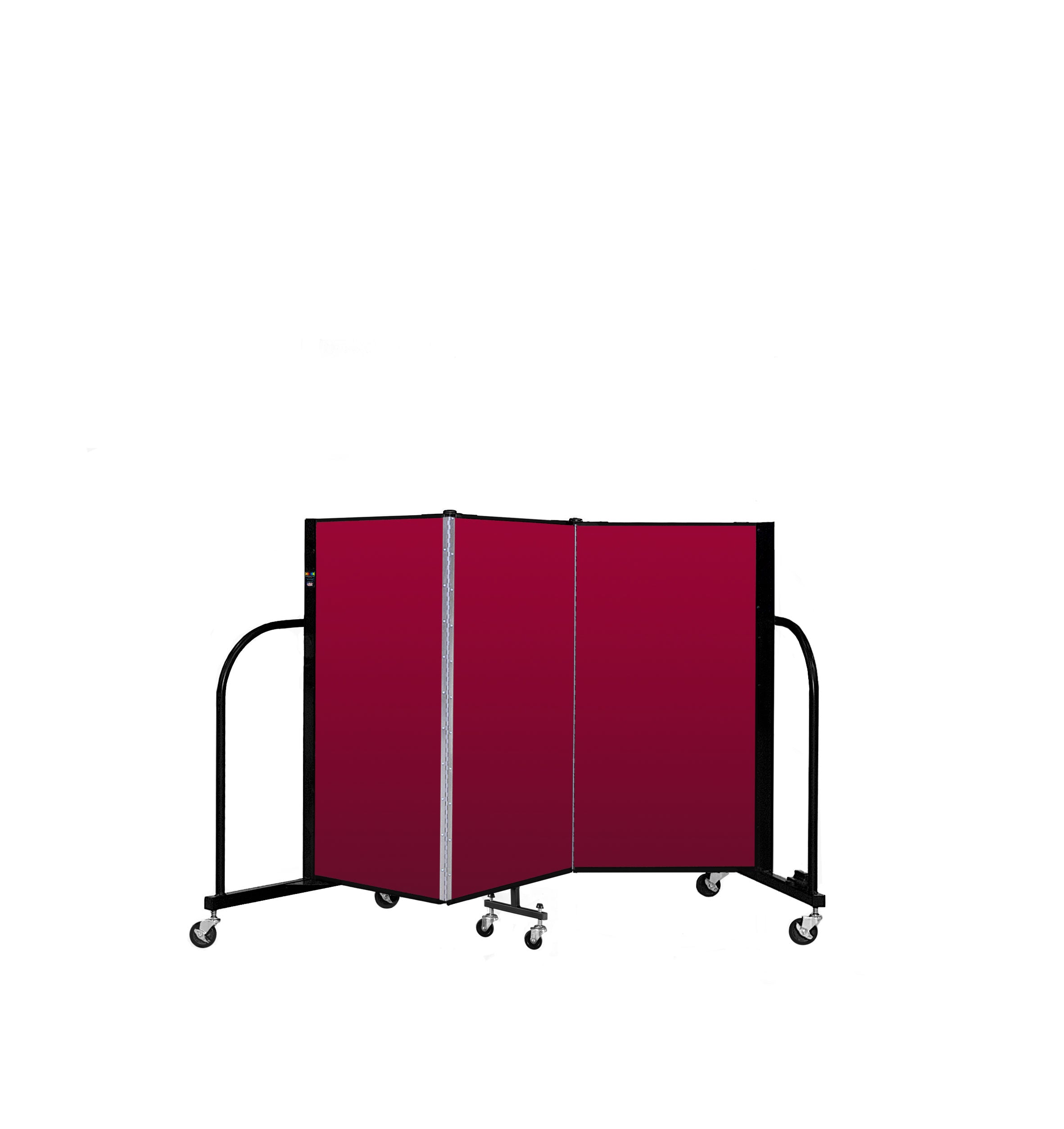 Signature Room Divider - 4'H x 5' 9"L - 3 Panel, Primary Red, Fabric