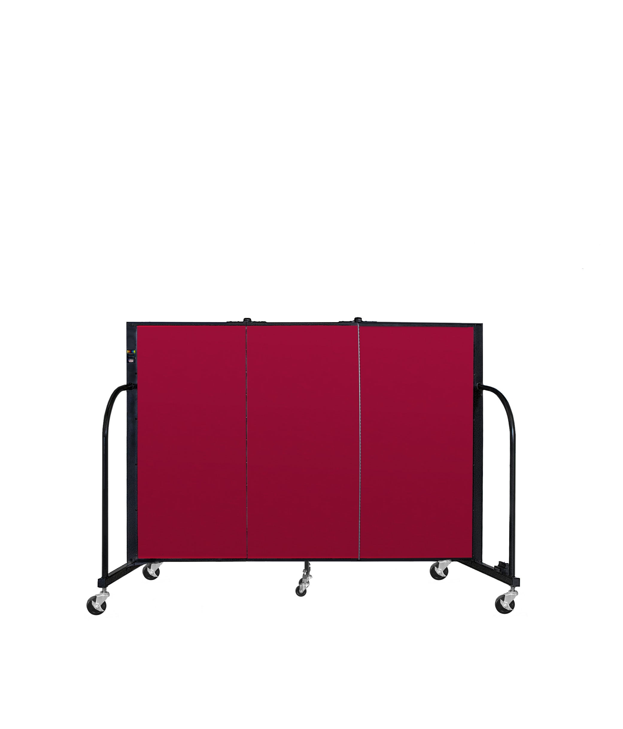 Signature Room Divider - 4'H x 5' 9"L - 3 Panel, Primary Red, Fabric
