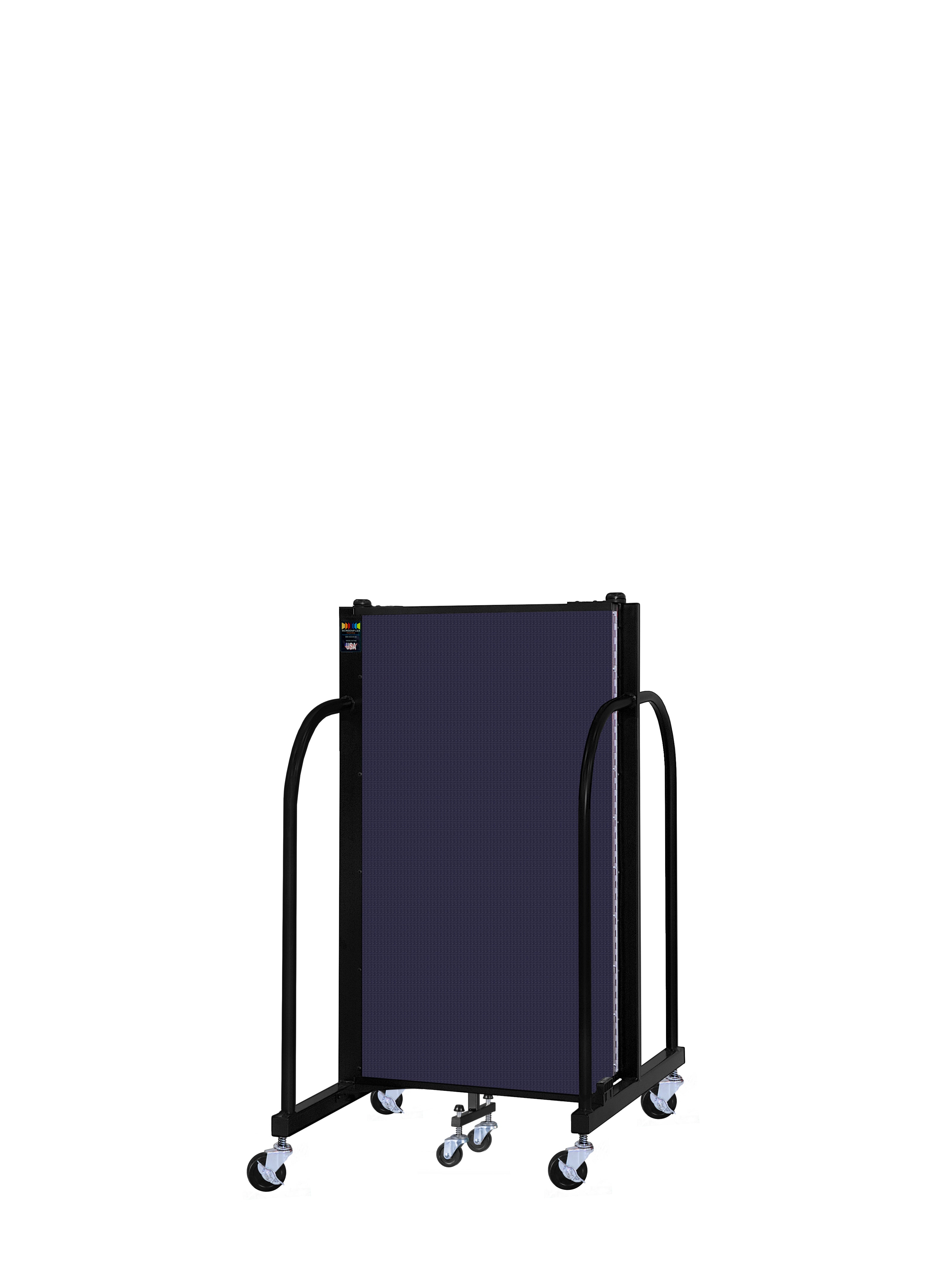 Signature Room Divider - 4'H x 5' 9"L - 3 Panel, Navy, Fabric