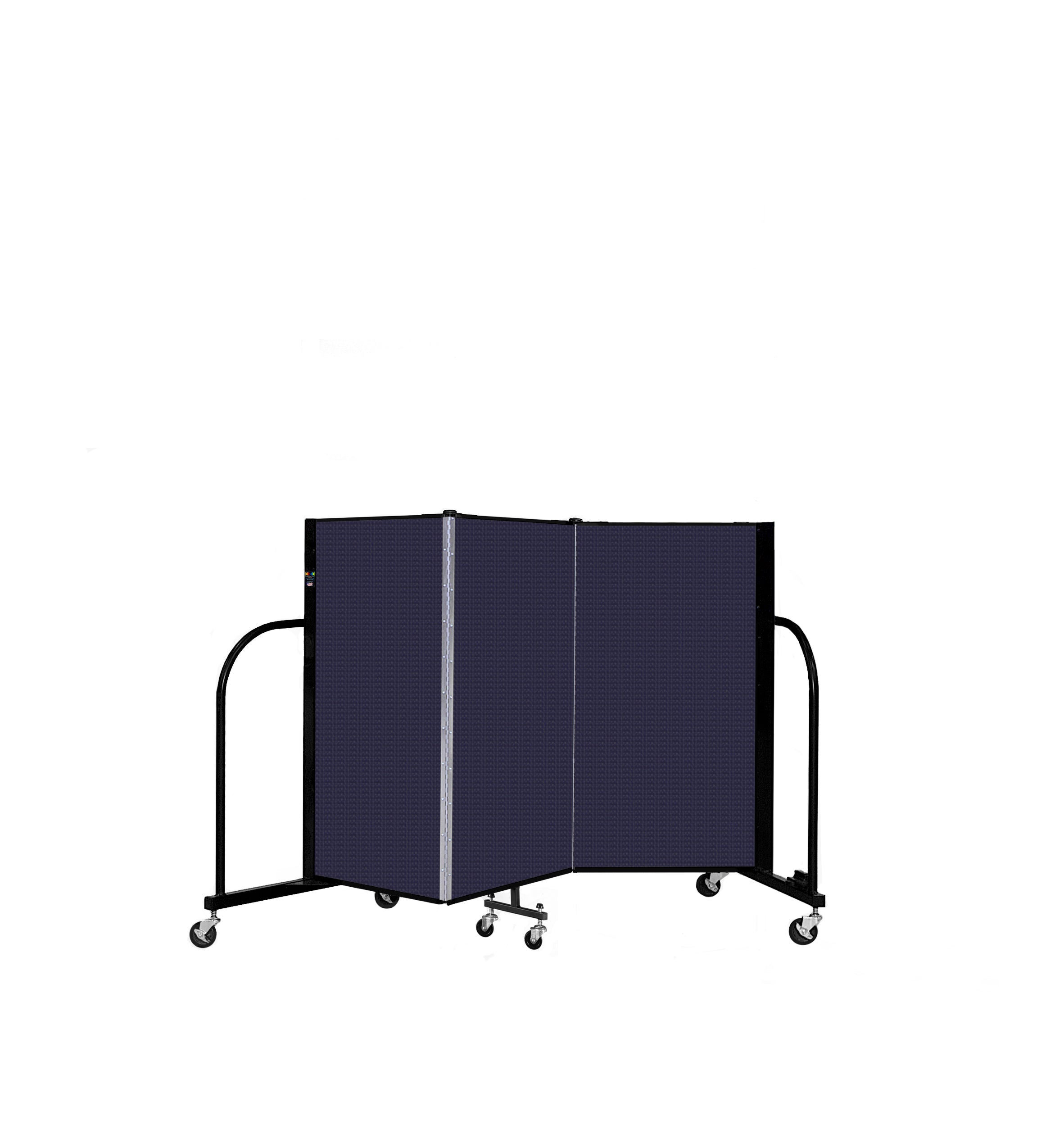 Signature Room Divider - 4'H x 5' 9"L - 3 Panel, Navy, Fabric