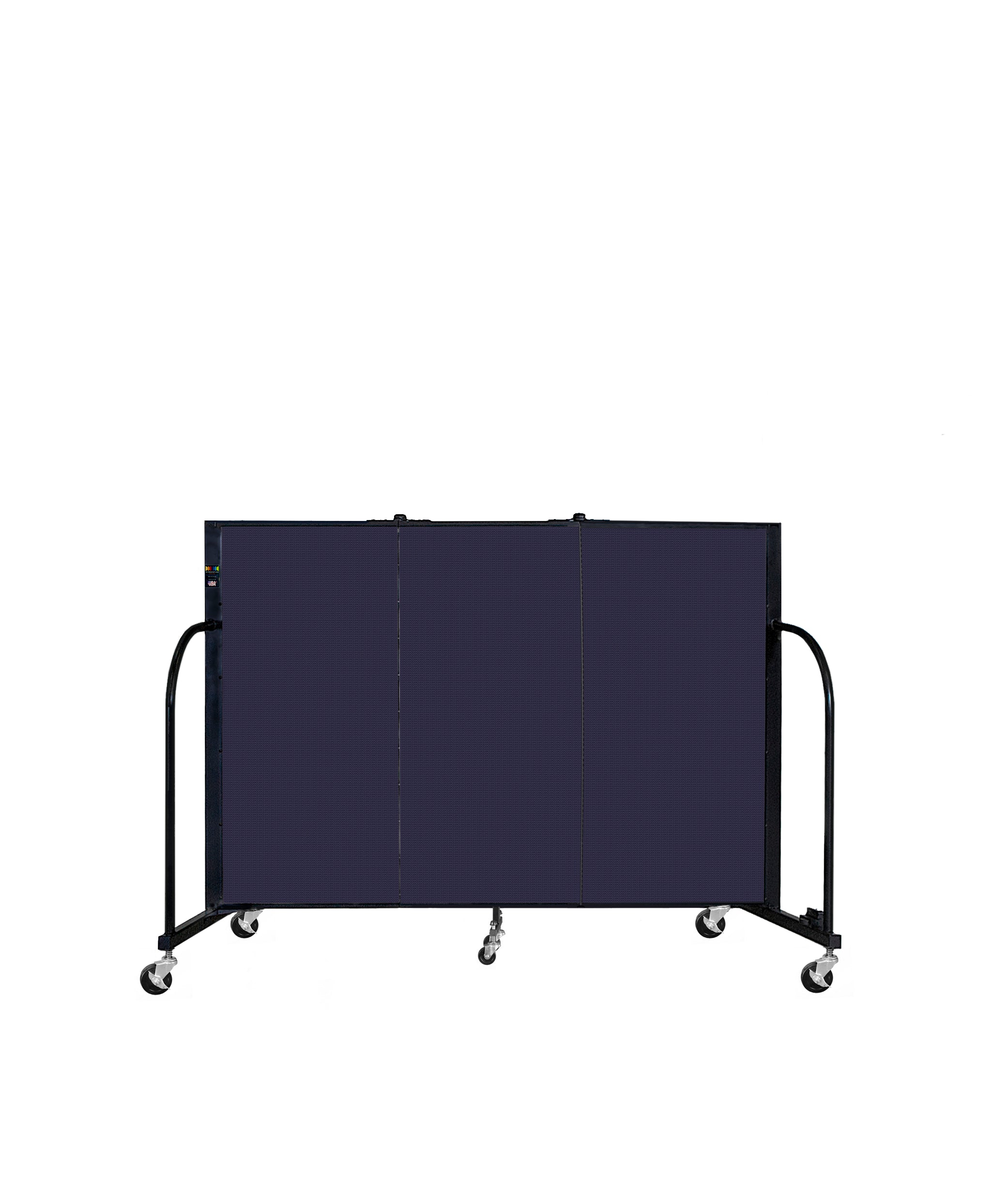 Signature Room Divider - 4'H x 5' 9"L - 3 Panel, Navy, Fabric