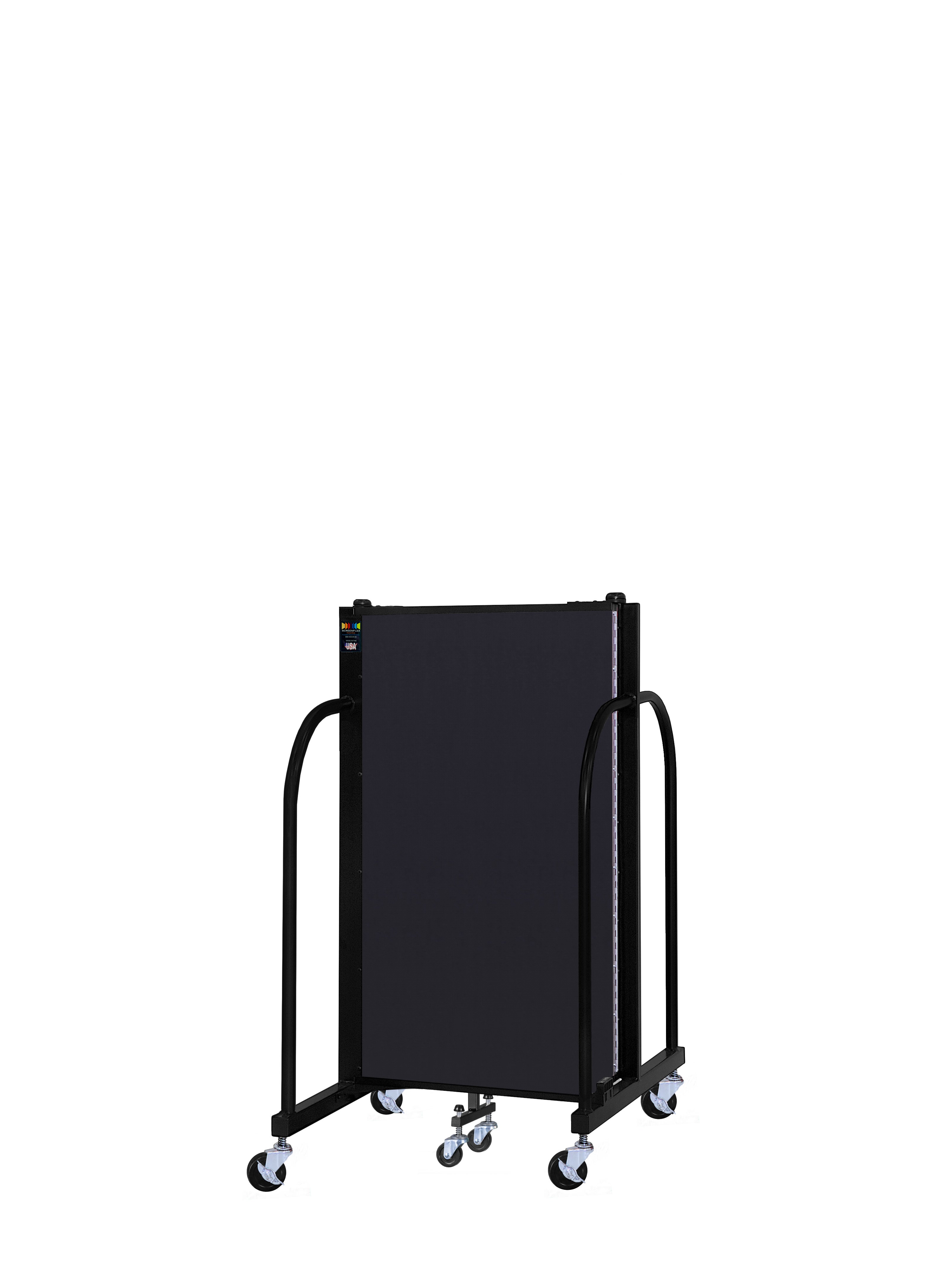 Signature Room Divider - 4'H x 5' 9"L - 3 Panel, Black, Fabric