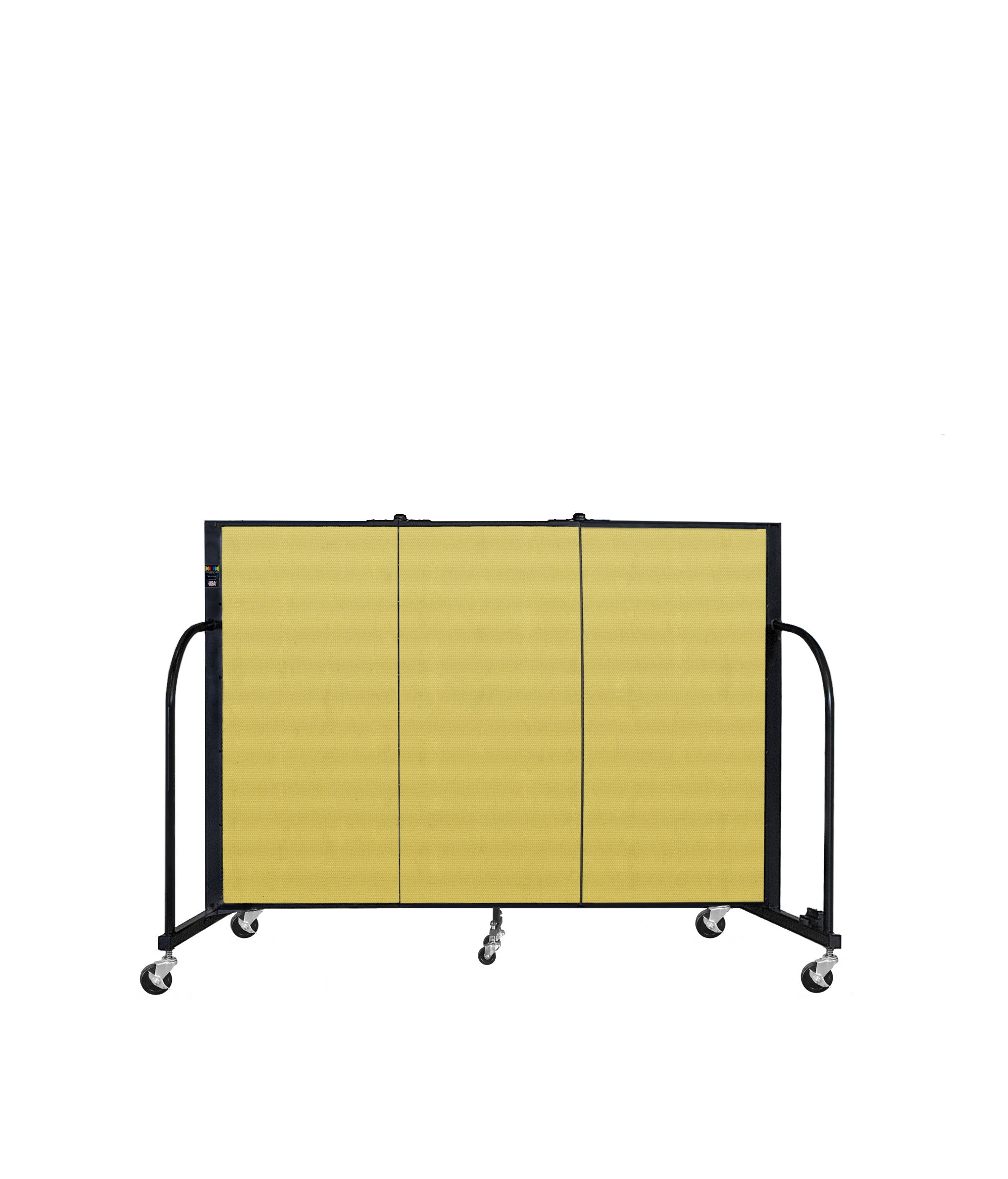 Signature Room Divider - 4'H x 5' 9"L - 3 Panel, Primary Yellow, Fabric