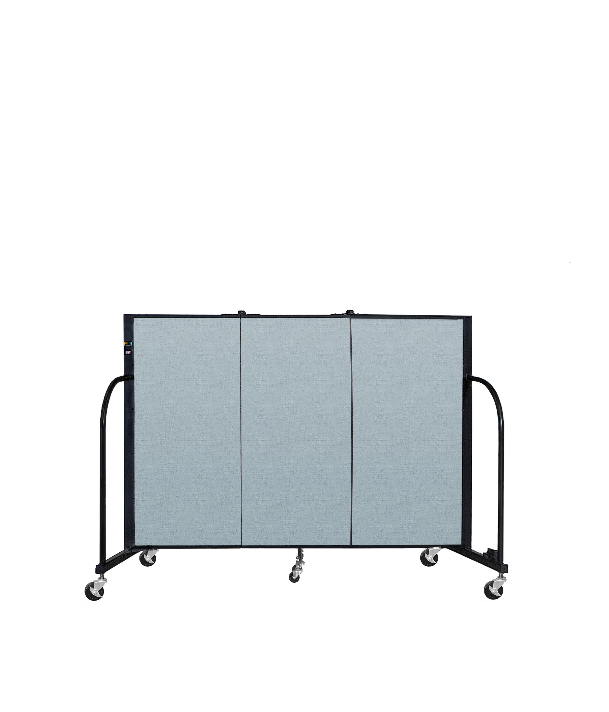 Signature Room Divider - 4'H x 5' 9"L - 3 Panel, Blue Tide, Vinyl