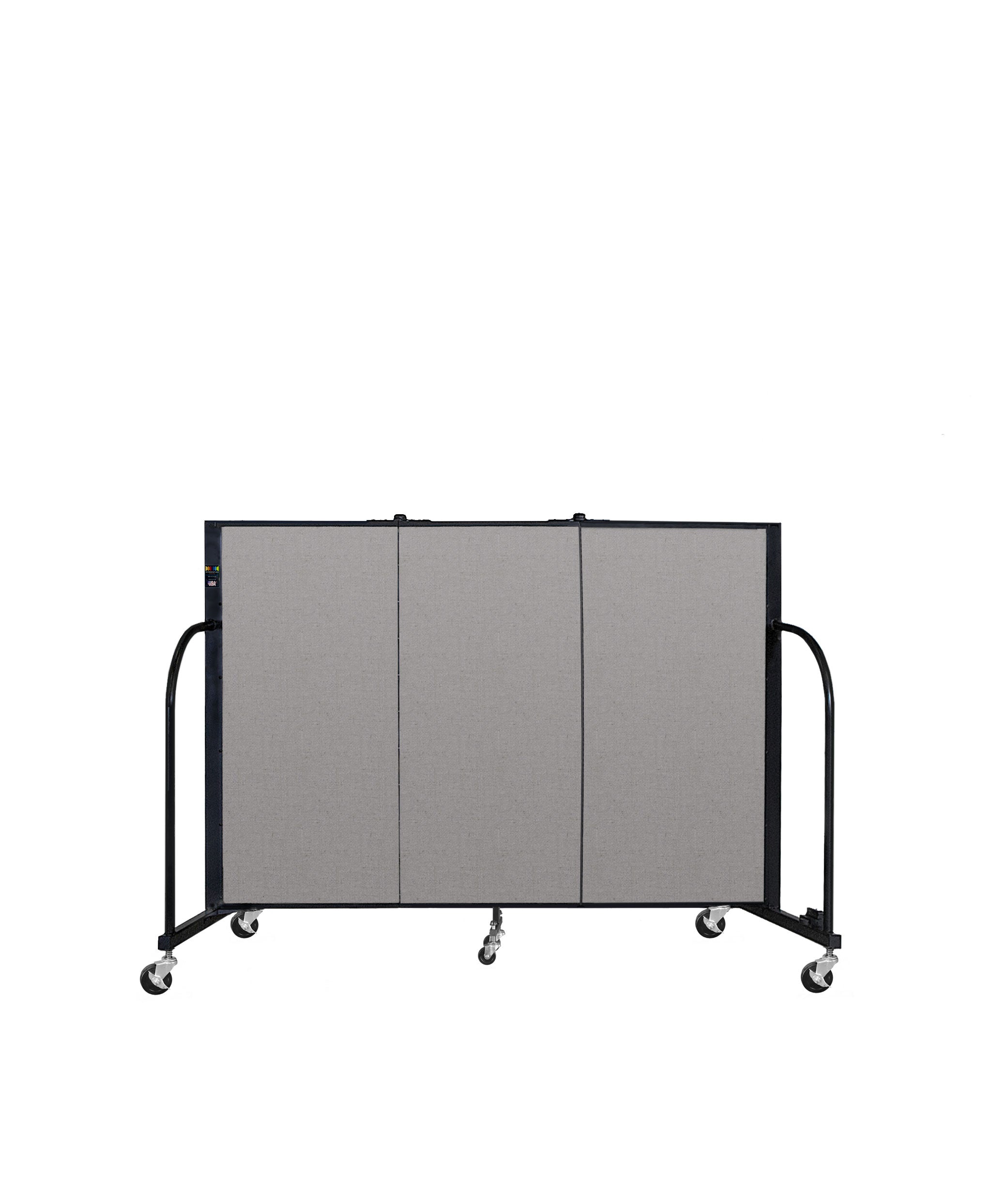 Signature Room Divider - 4'H x 5' 9"L - 3 Panel, Granite, Vinyl