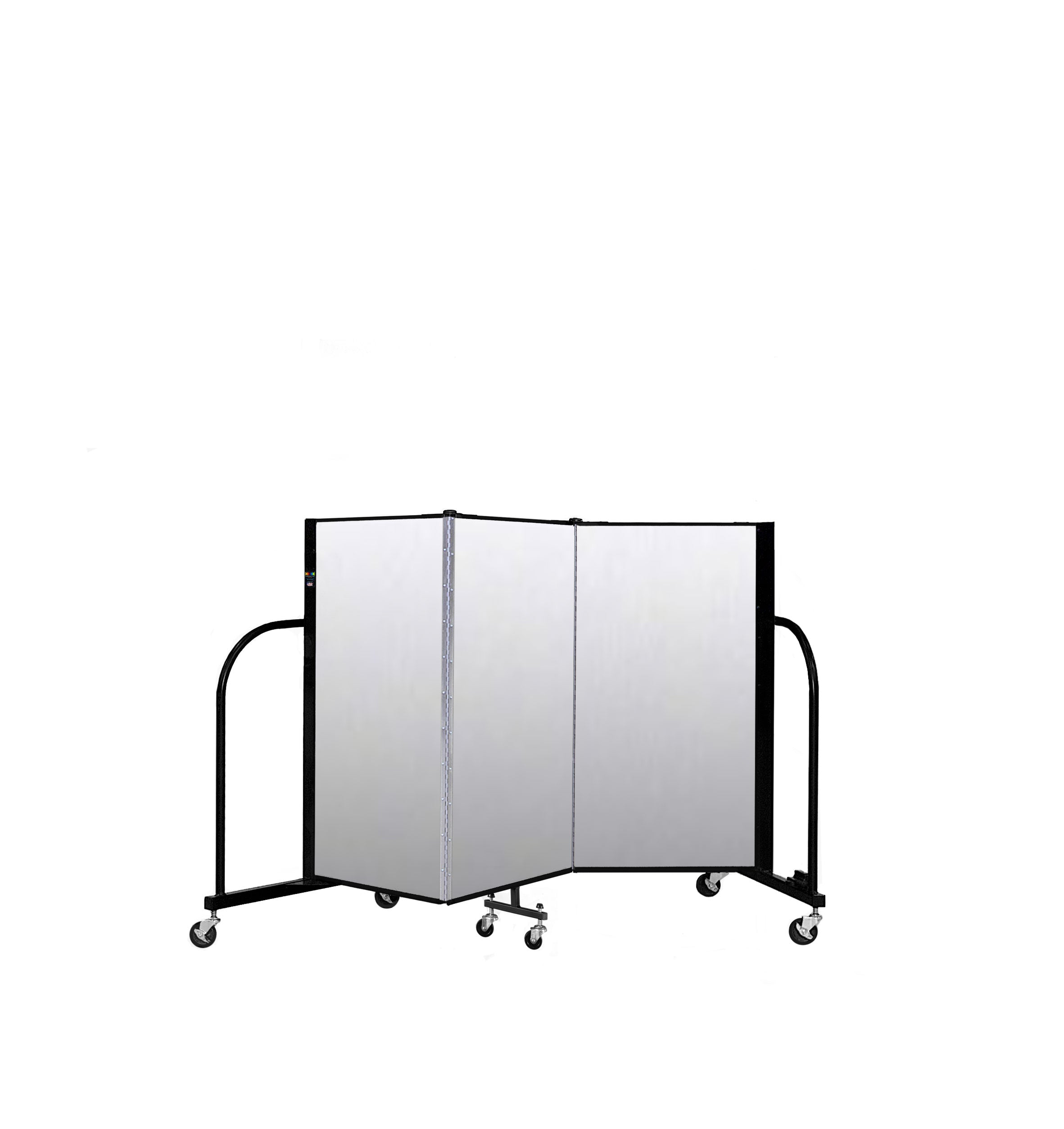 Signature Room Divider - 4'H x 5' 9"L - 3 Panel, Ice, Vinyl