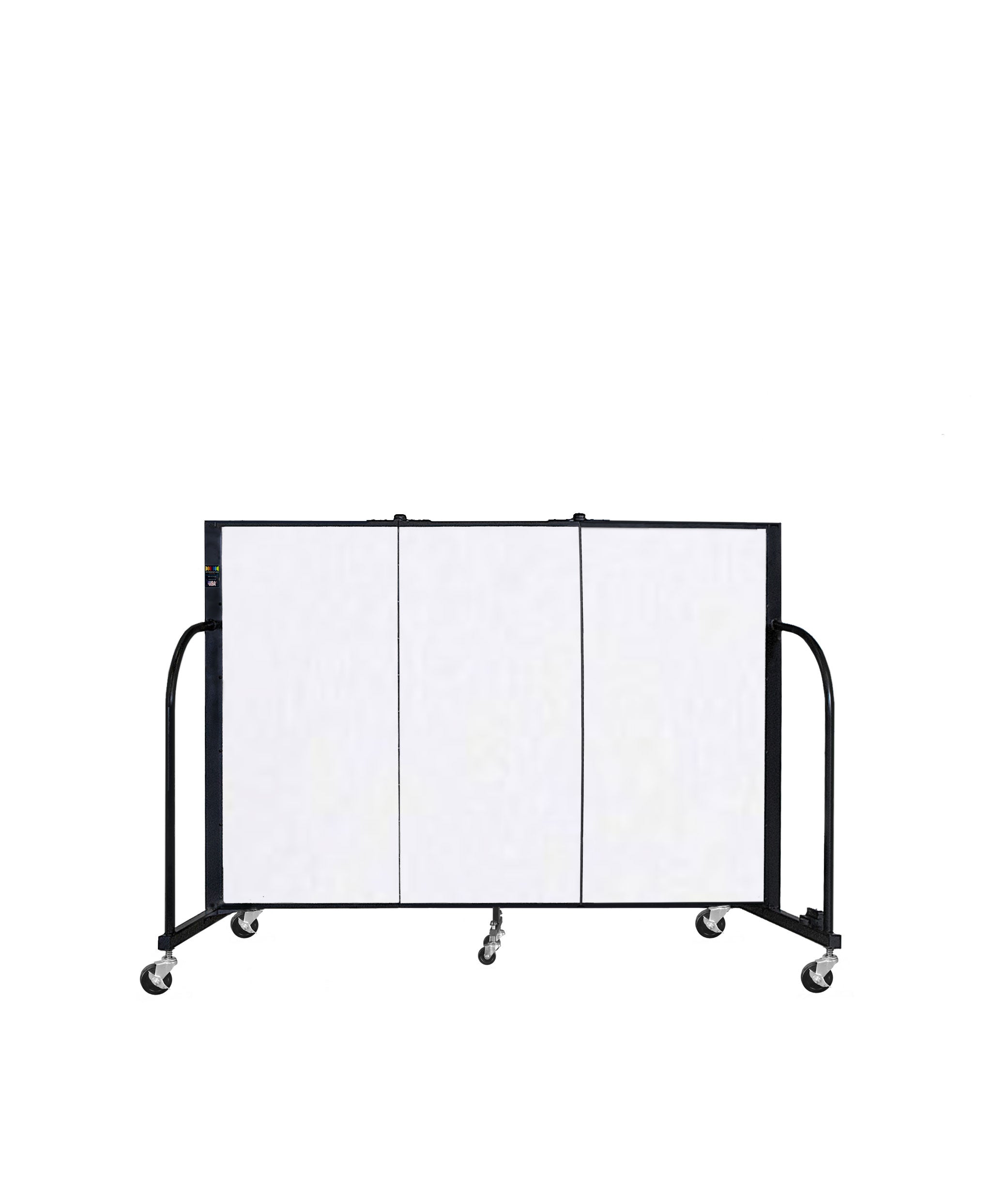 Signature Room Divider - 4'H x 5' 9"L - 3 Panel, Ice, Vinyl