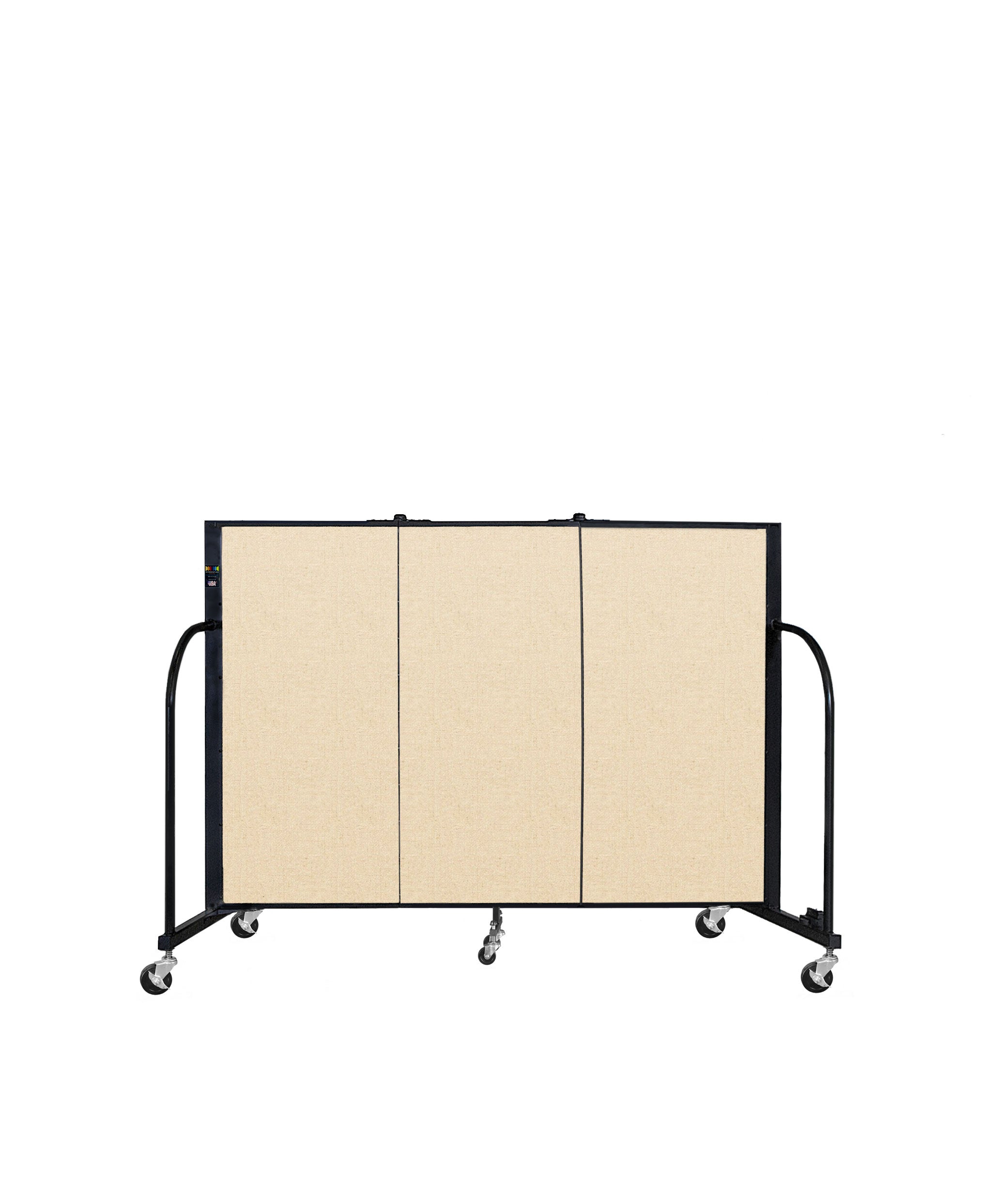 Signature Room Divider - 4'H x 5' 9"L - 3 Panel, Hazelnut, Vinyl