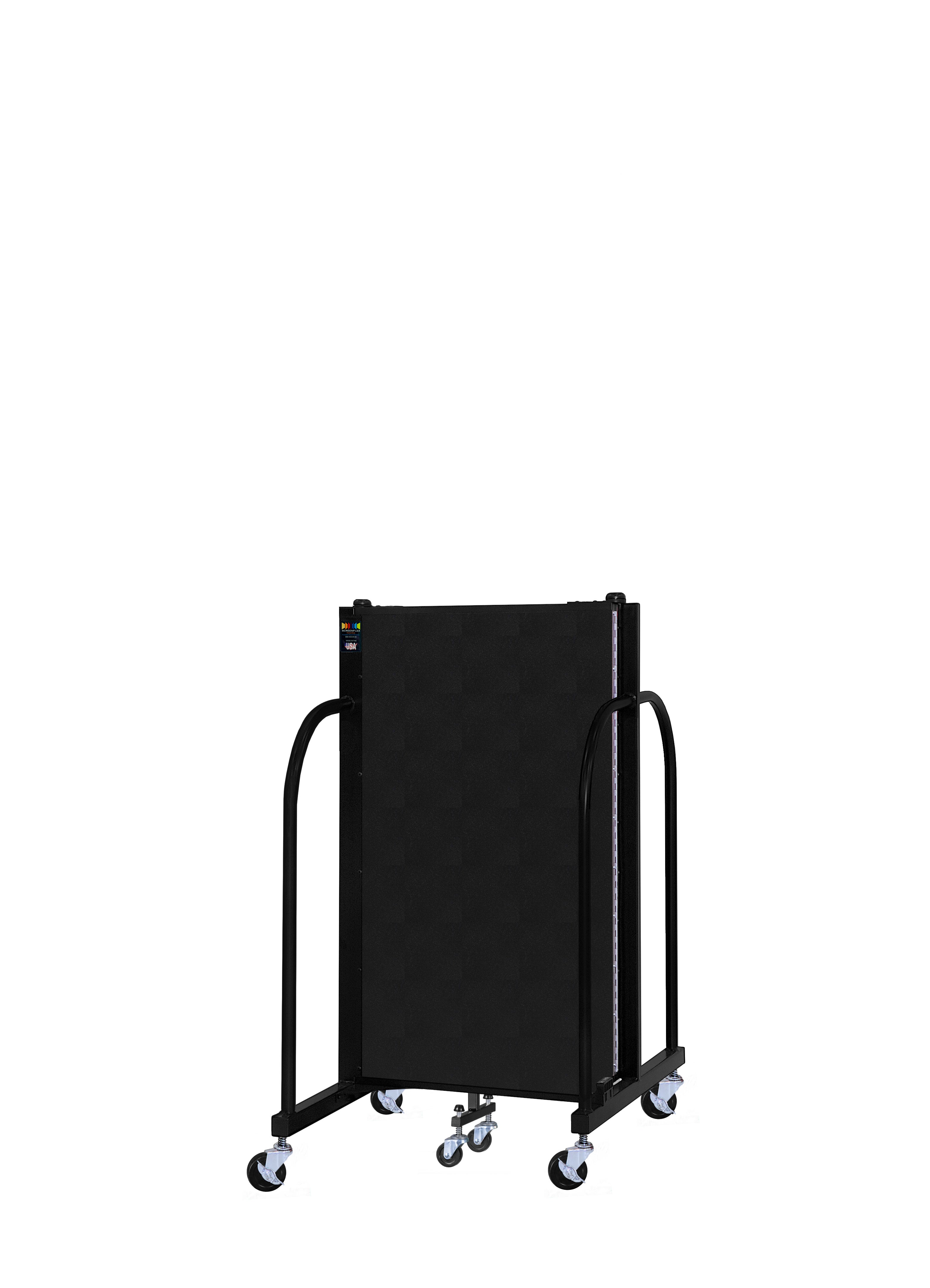 Signature Room Divider - 4'H x 5' 9"L - 3 Panel, Coal, Vinyl