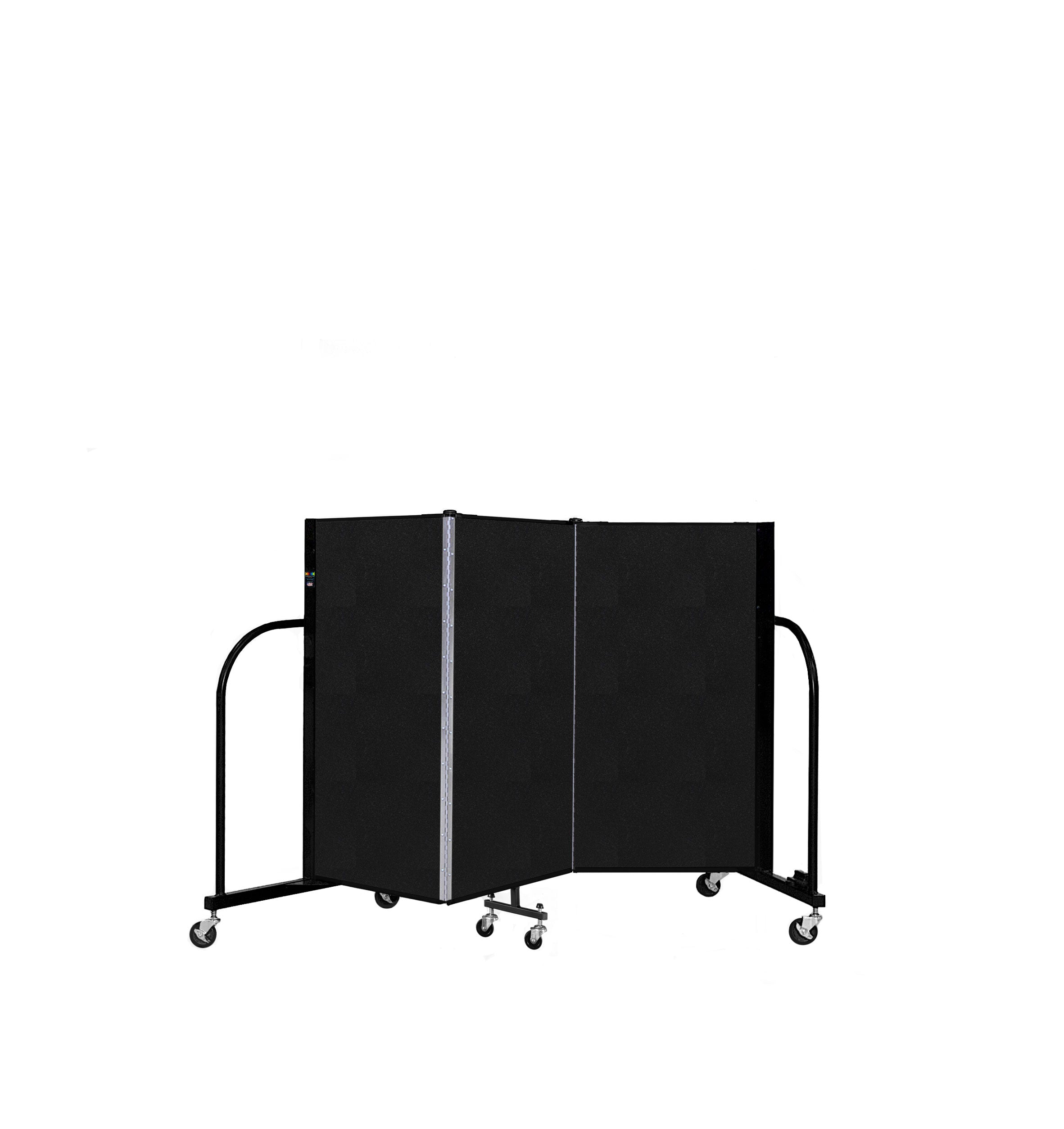 Signature Room Divider - 4'H x 5' 9"L - 3 Panel, Coal, Vinyl