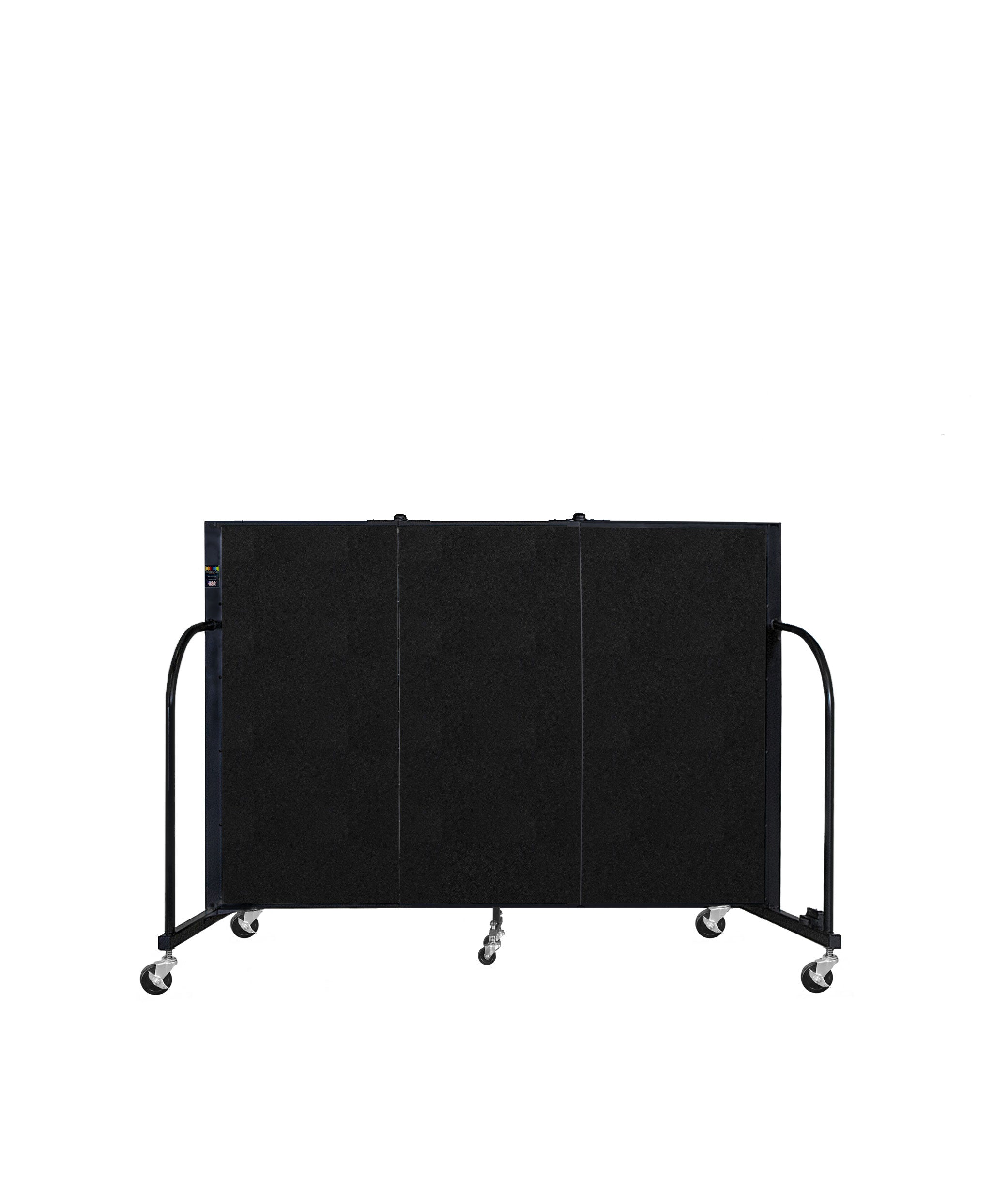 Signature Room Divider - 4'H x 5' 9"L - 3 Panel, Coal, Vinyl