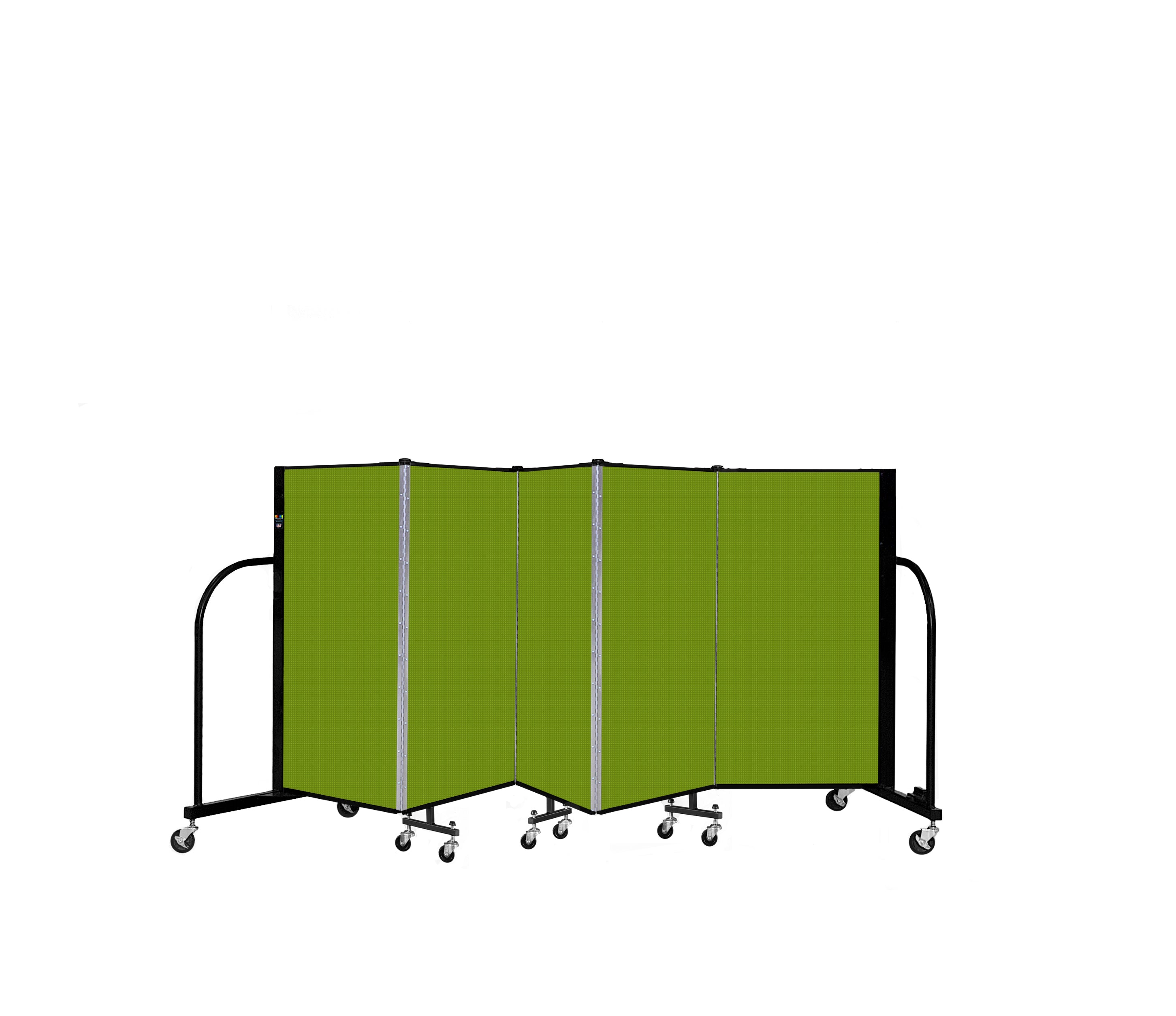 Signature Room Divider - 4'H x 9' 5"L - 5 Panel, Apple Green, Fabric