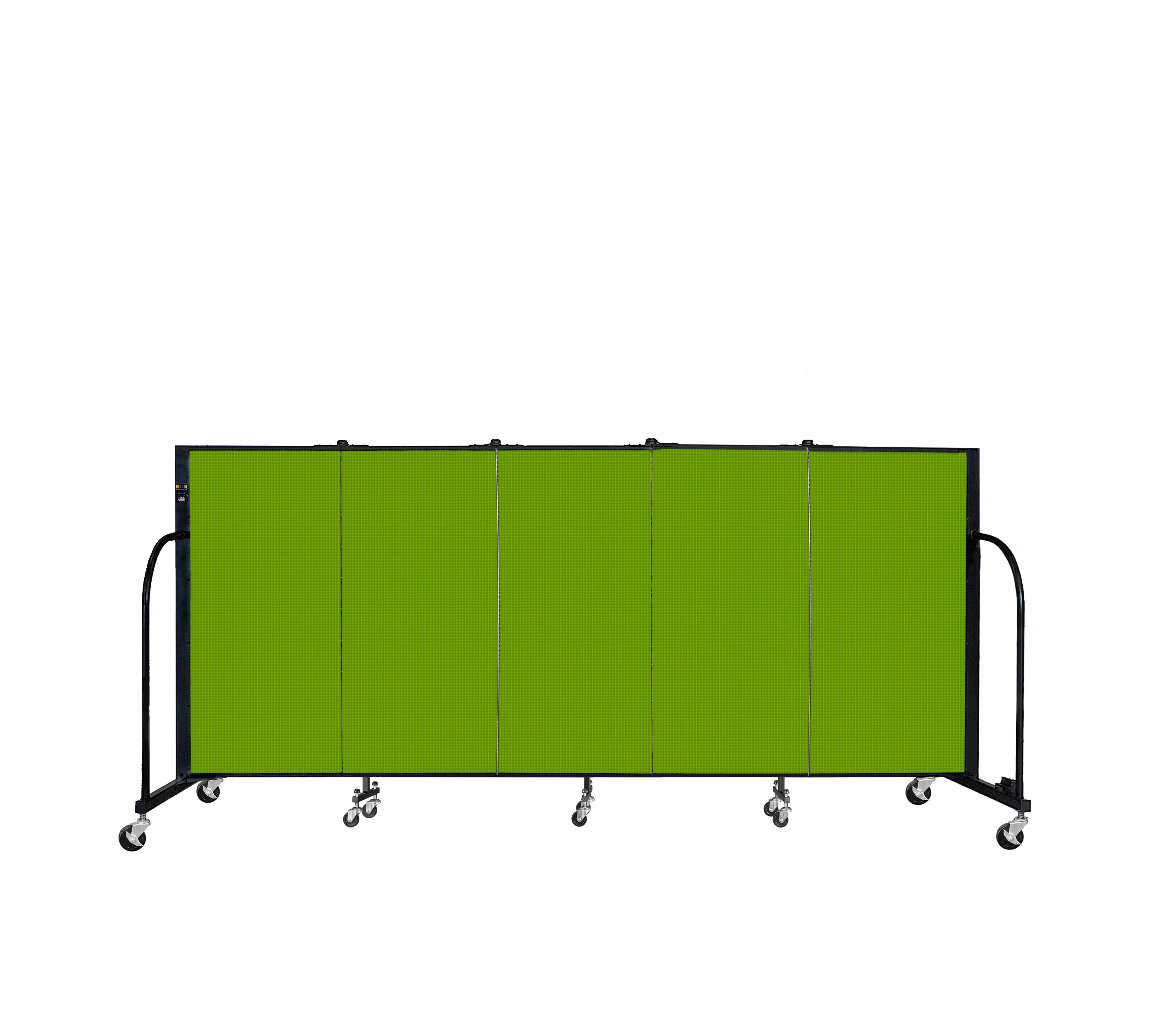 Signature Room Divider - 4'H x 9' 5"L - 5 Panel, Apple Green, Fabric