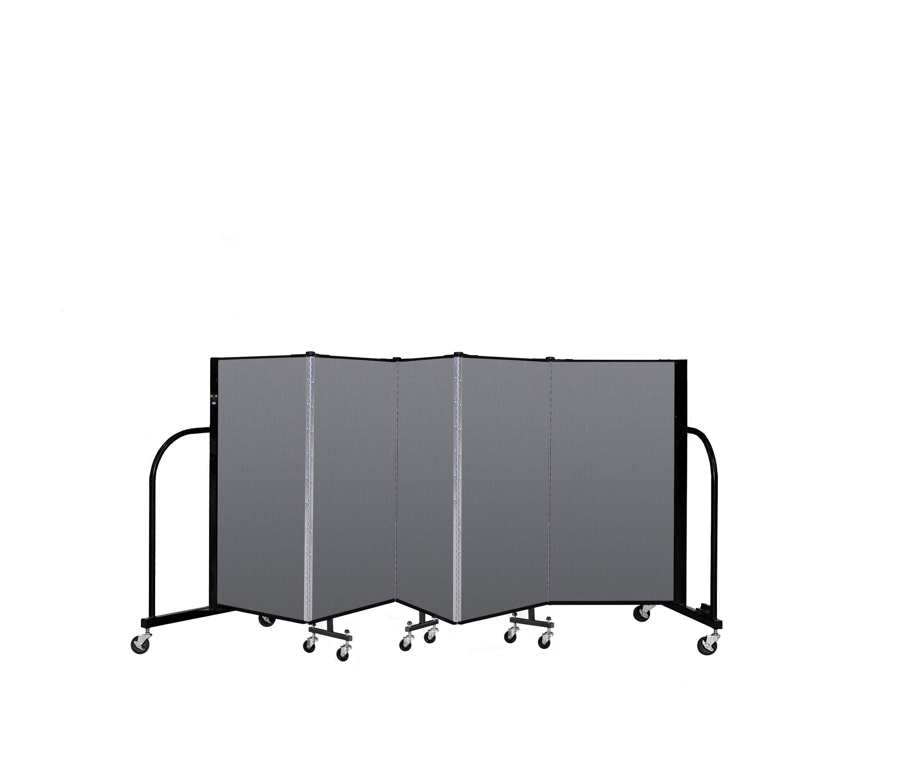 Signature Room Divider - 4'H x 9' 5"L - 5 Panel, Stone, Fabric