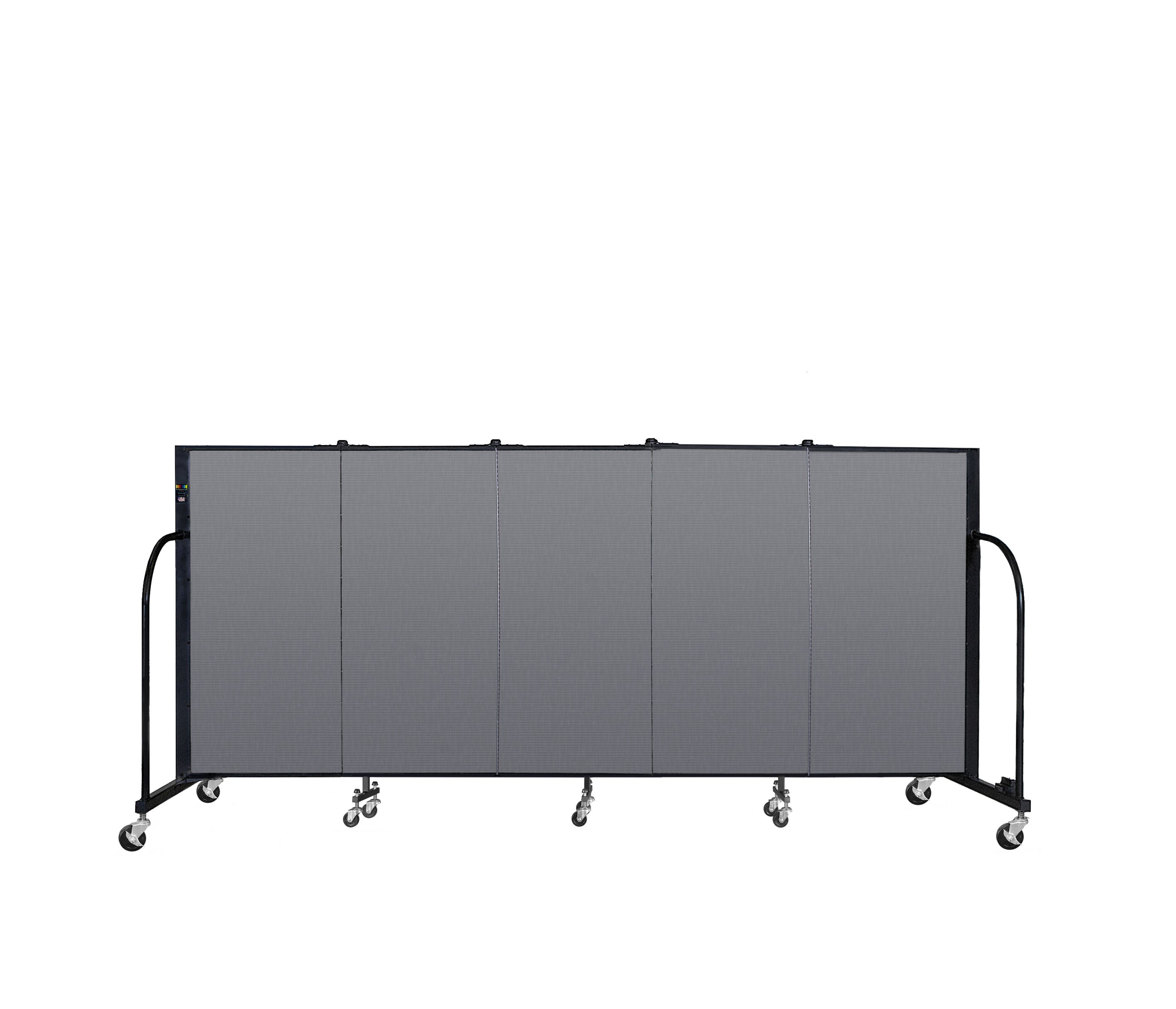 Signature Room Divider - 4'H x 9' 5"L - 5 Panel, Stone, Fabric