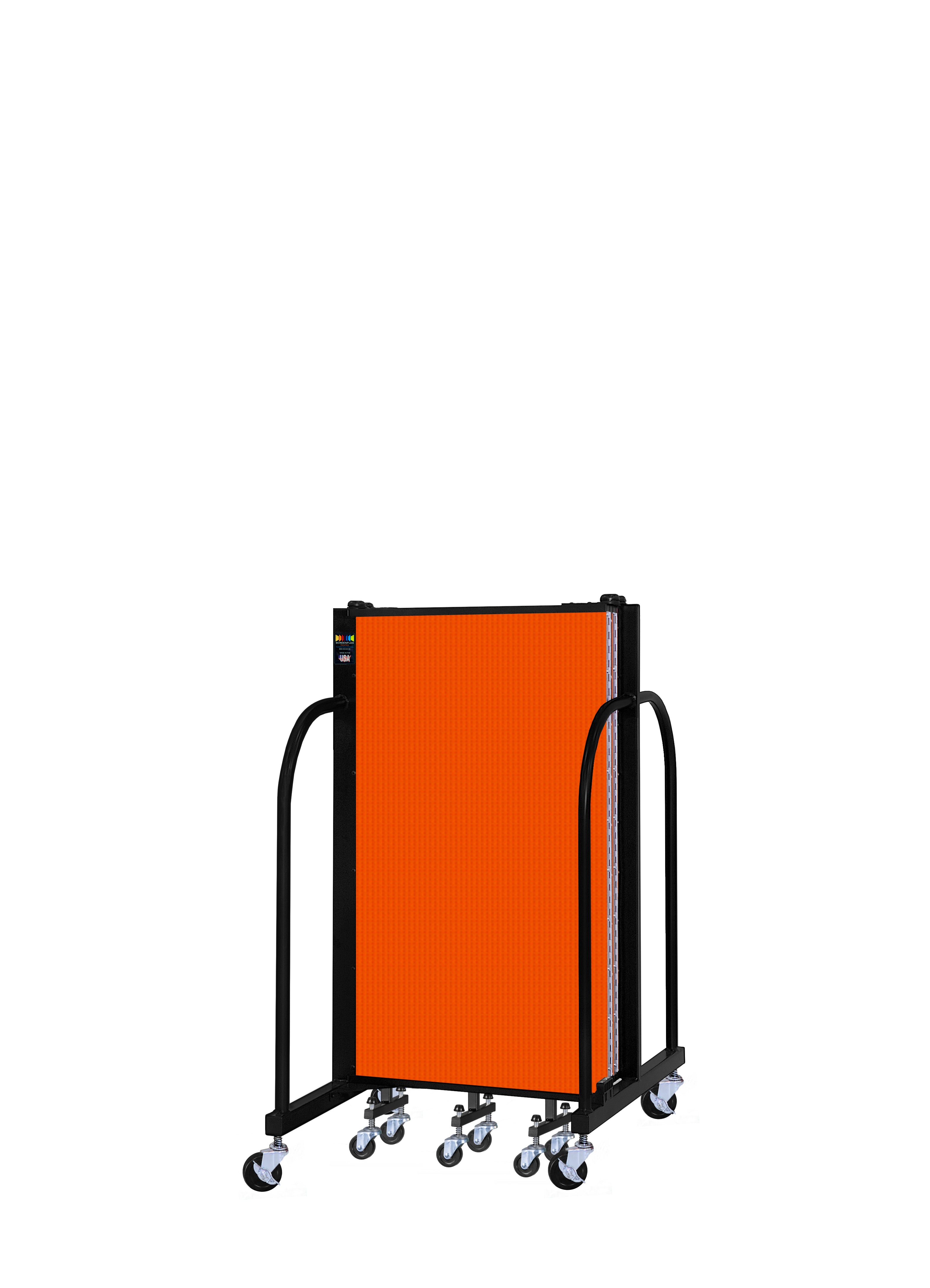 Signature Room Divider - 4'H x 9' 5"L - 5 Panel, Orange, Fabric