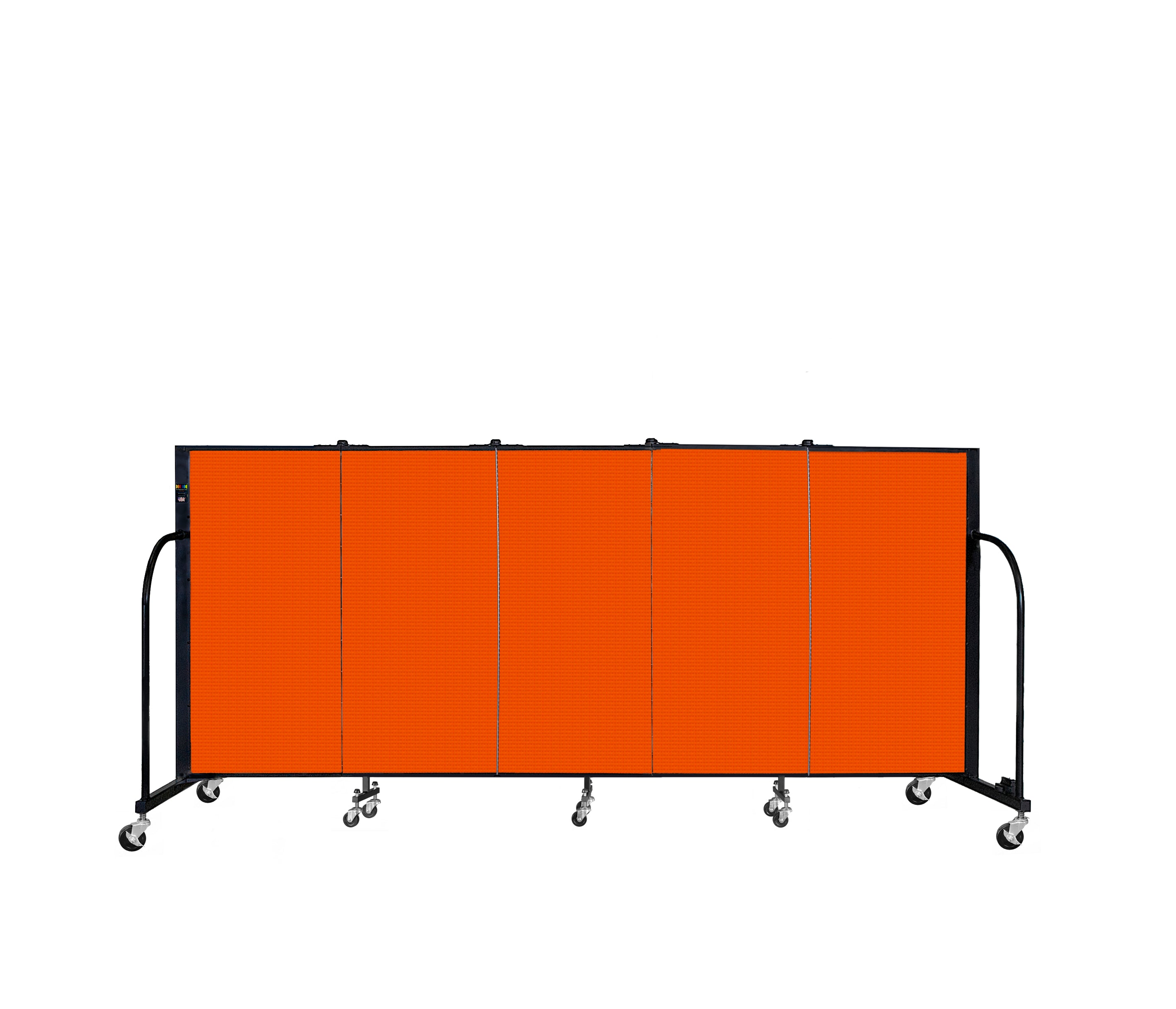 Signature Room Divider - 4'H x 9' 5"L - 5 Panel, Orange, Fabric