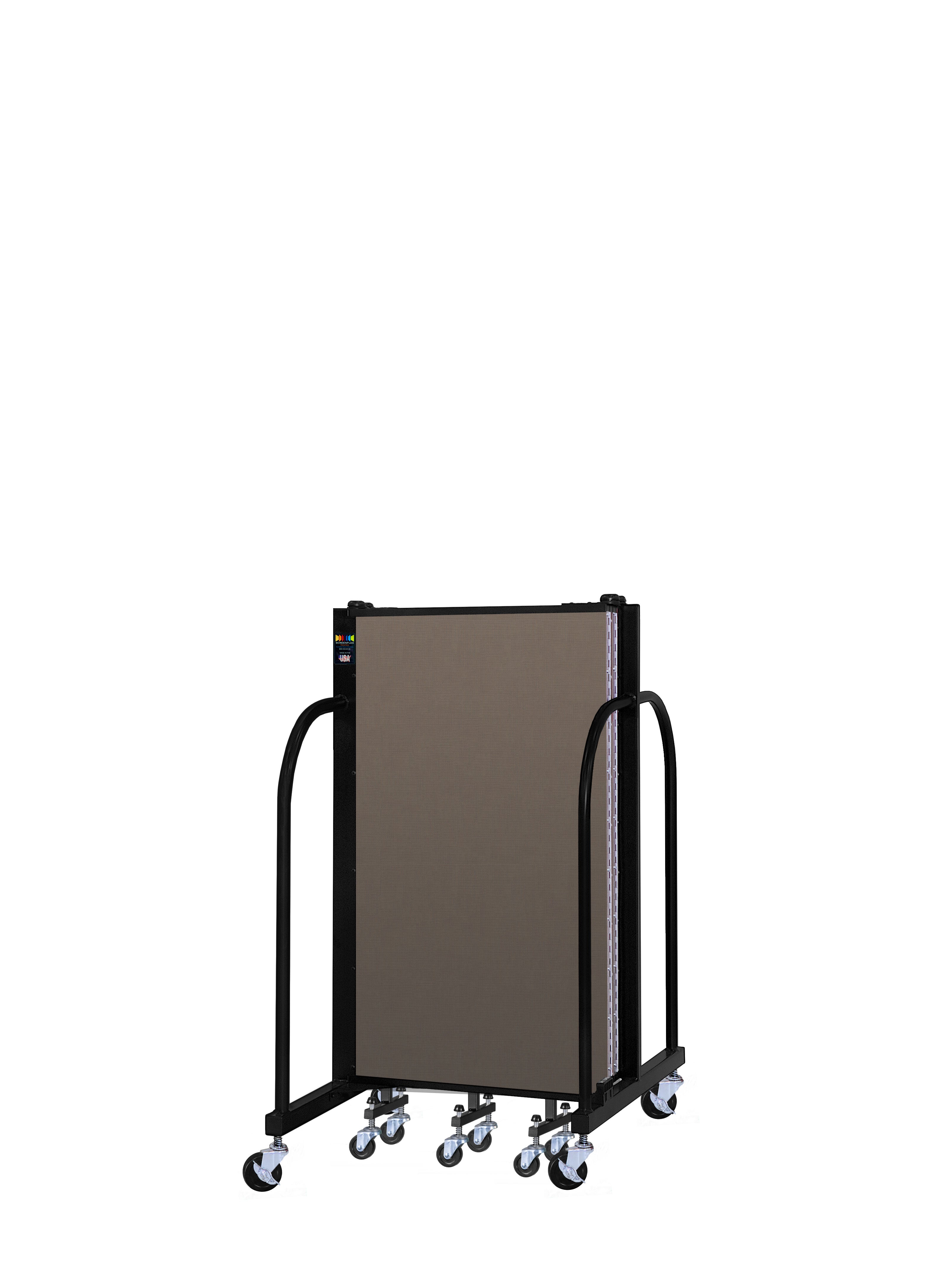 Signature Room Divider - 4'H x 9' 5"L - 5 Panel, Walnut, Fabric