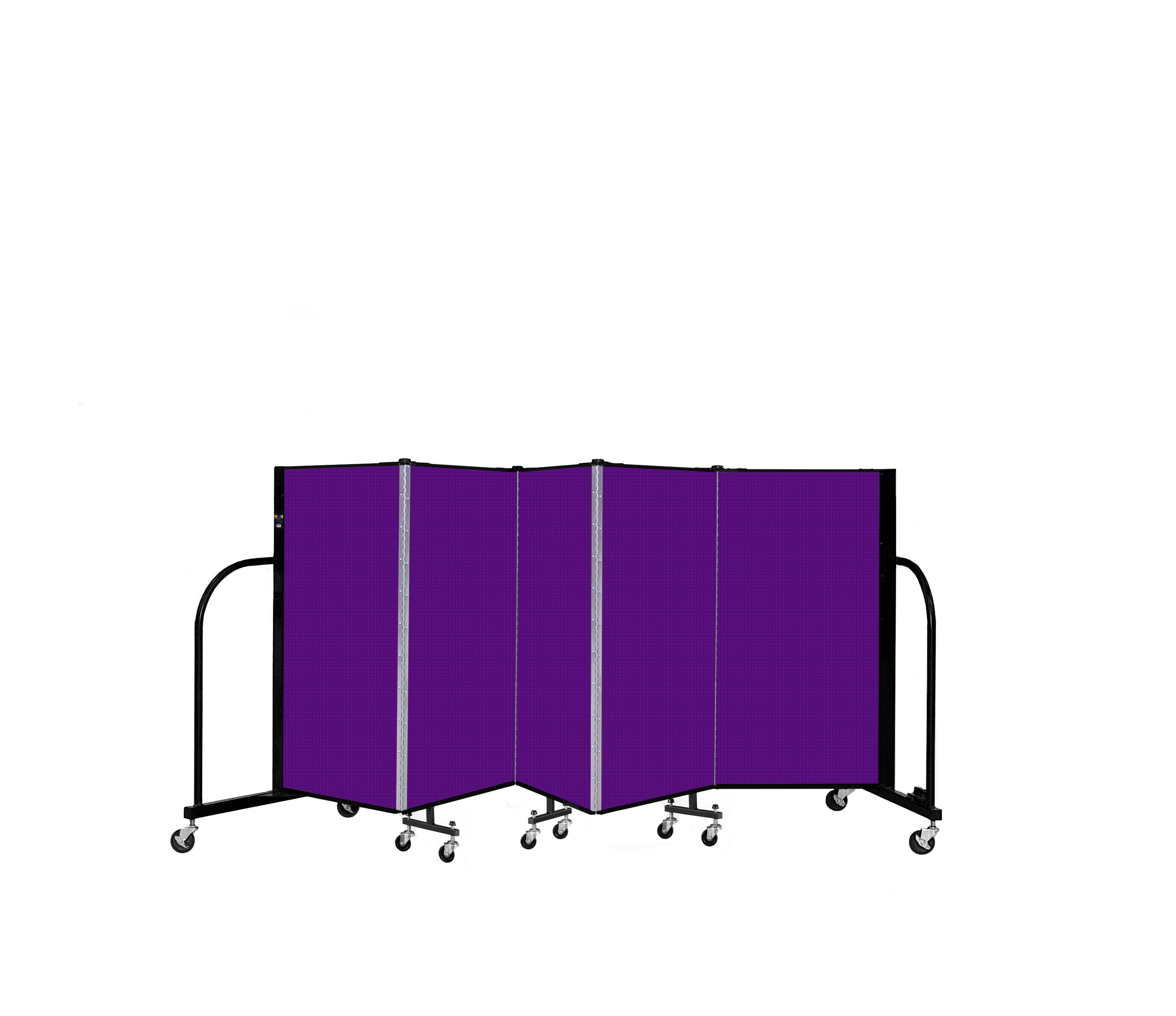 Signature Room Divider - 4'H x 9' 5"L - 5 Panel, Purple, Fabric