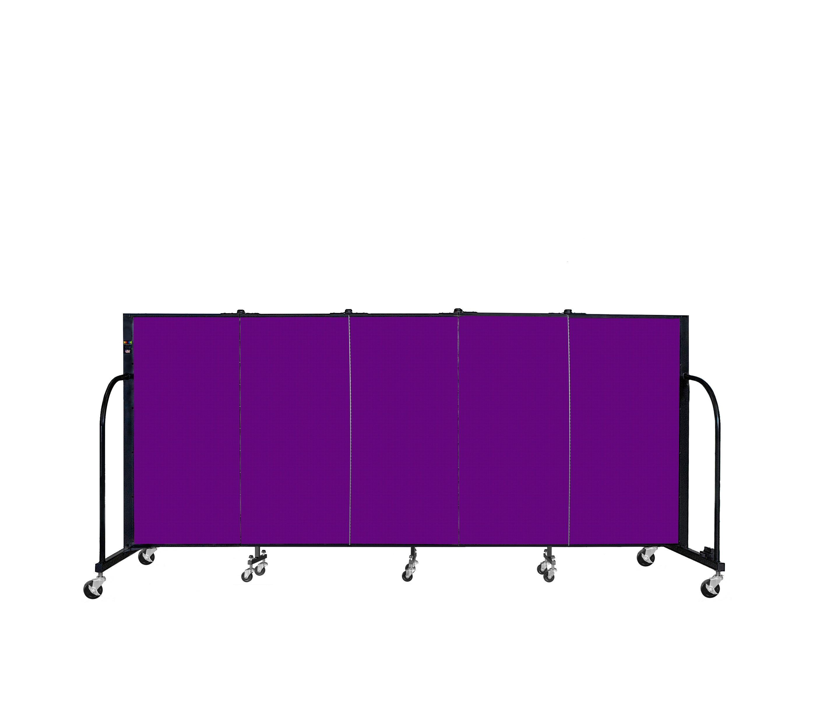 Signature Room Divider - 4'H x 9' 5"L - 5 Panel, Purple, Fabric