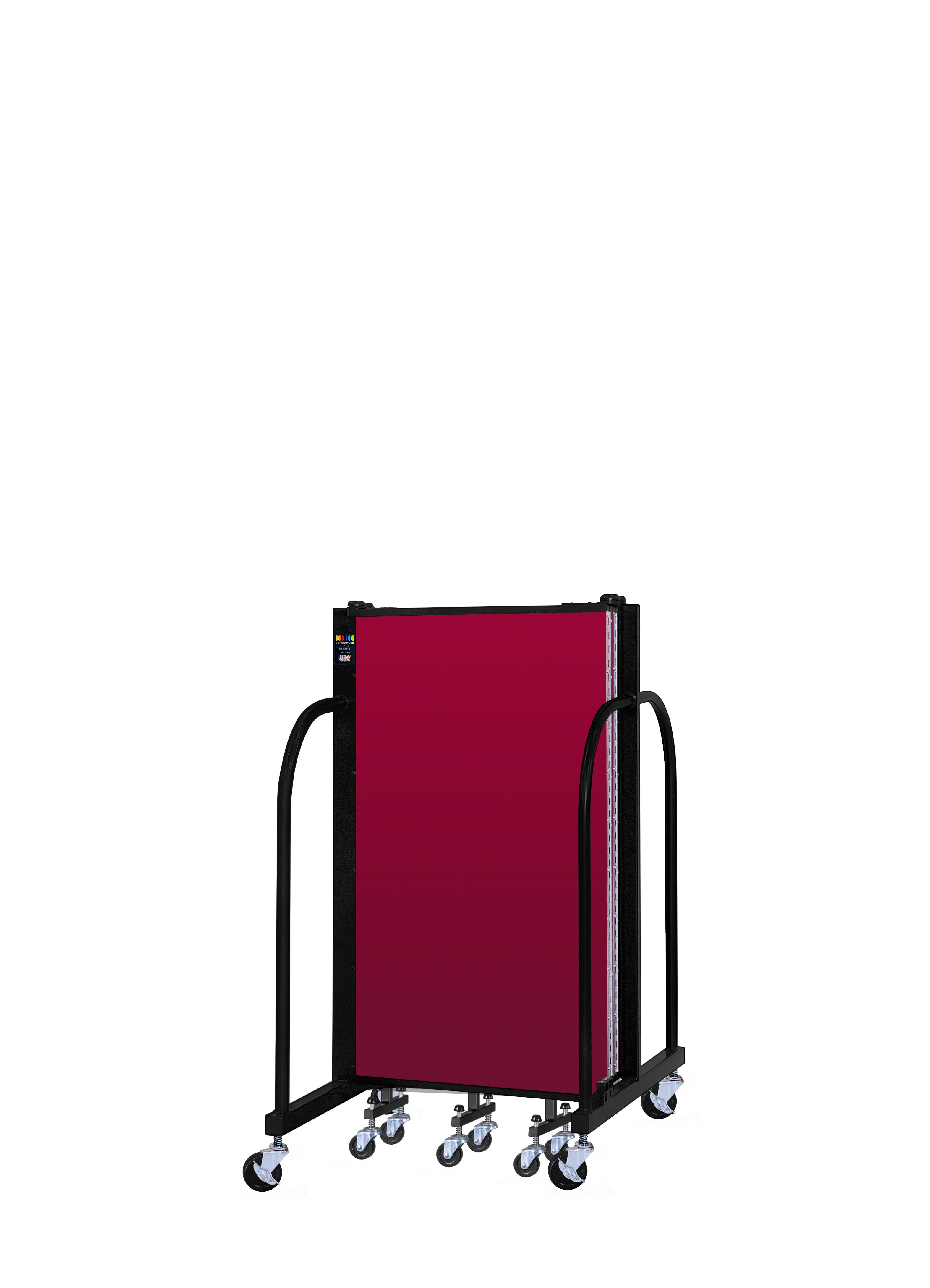 Signature Room Divider - 4'H x 9' 5"L - 5 Panel, Primary Red, Fabric