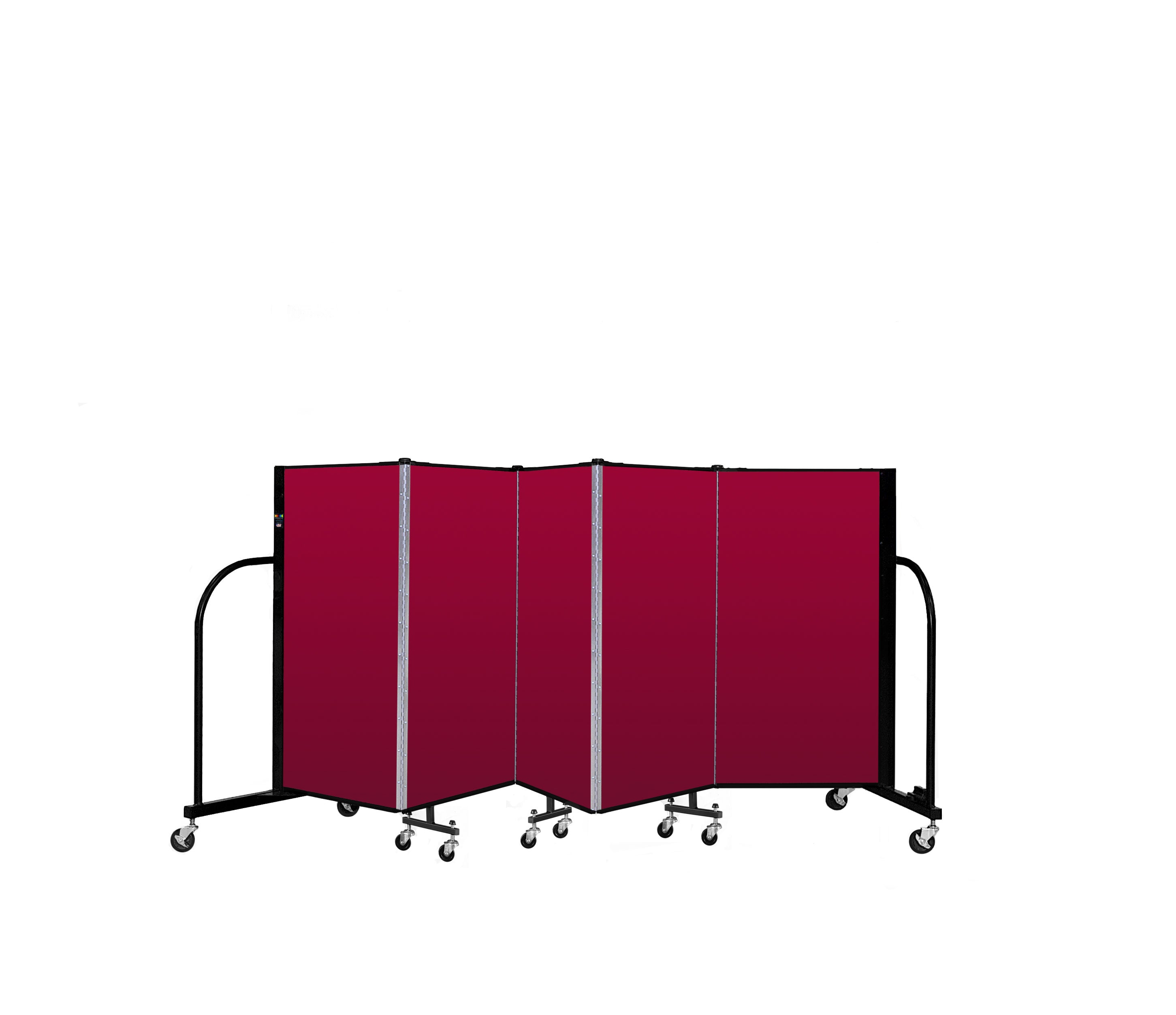 Signature Room Divider - 4'H x 9' 5"L - 5 Panel, Primary Red, Fabric