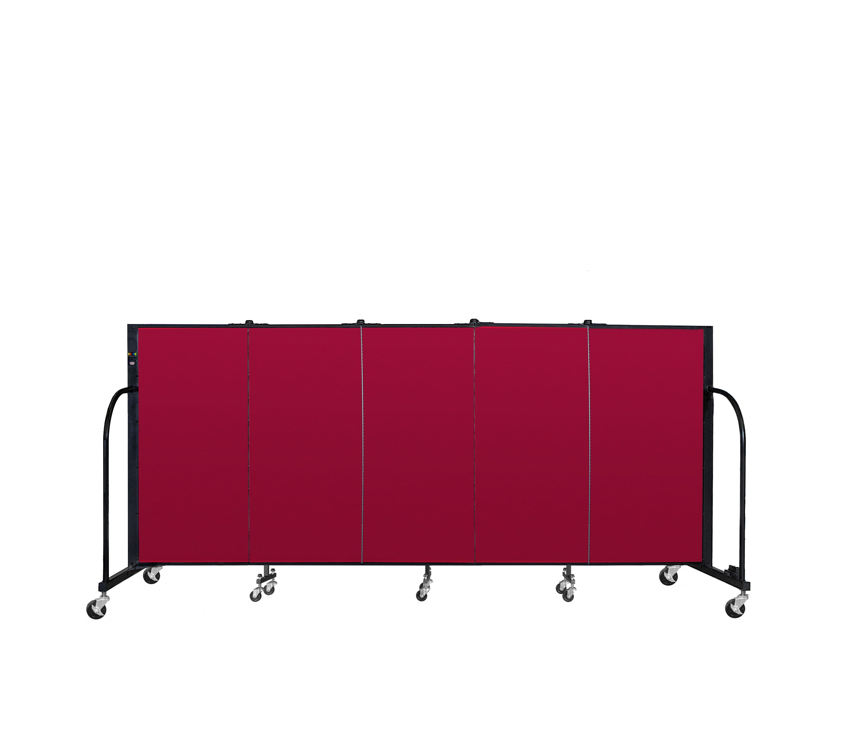 Signature Room Divider - 4'H x 9' 5"L - 5 Panel, Primary Red, Fabric